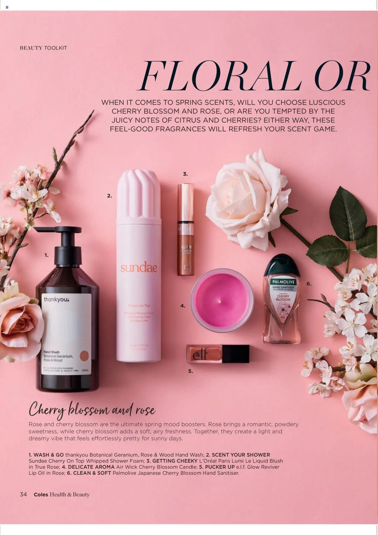 Coles catalogue - valid from 07.10.2025 | Page: 34 | Products: Blush, Cherries, Oil, Hand sanitiser