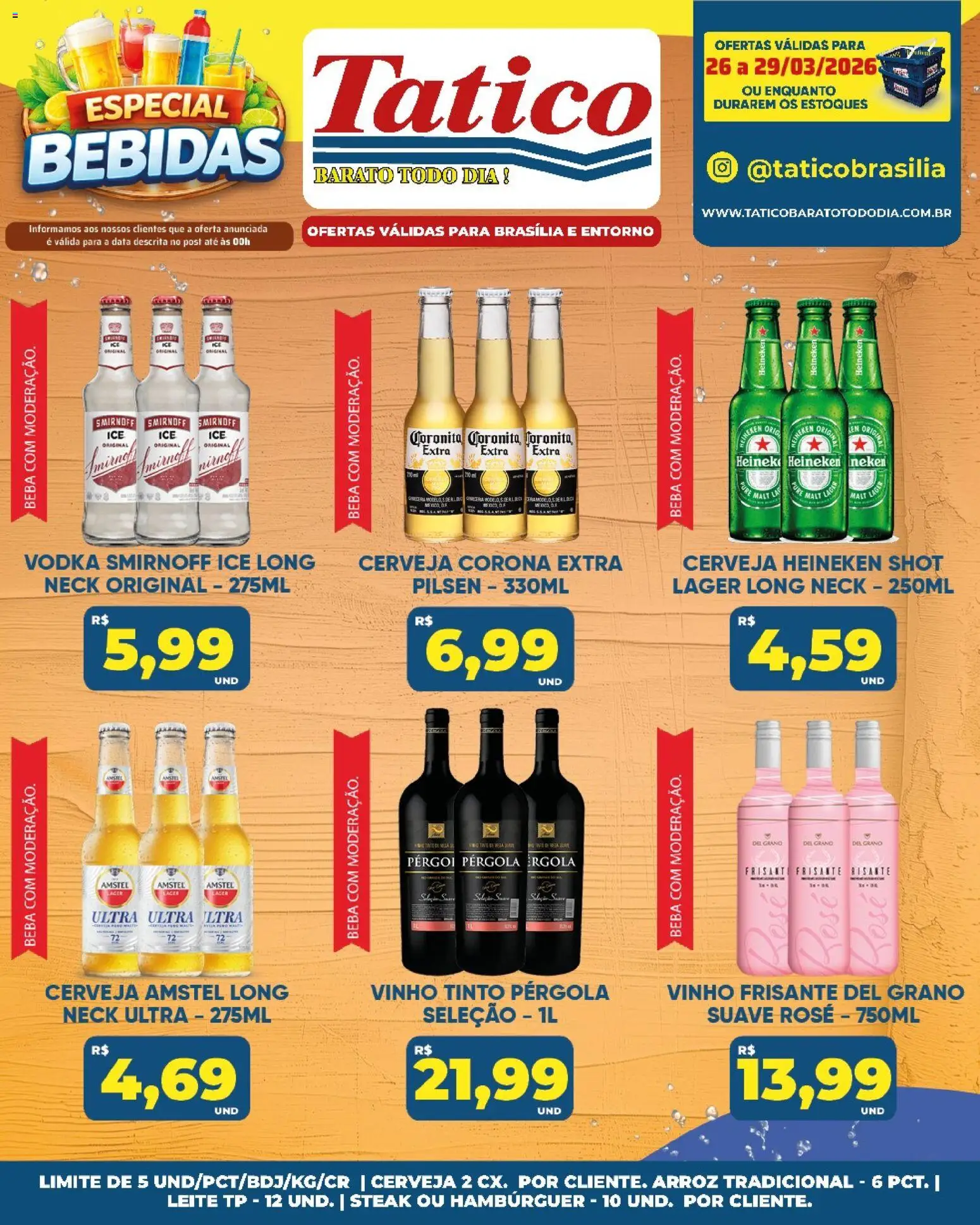 Tatico Folheto - válido de 30.03.2026 | Página: 12 | Produtos: Leite, Cerveja, Cerveja Heineken, Hambúrguer