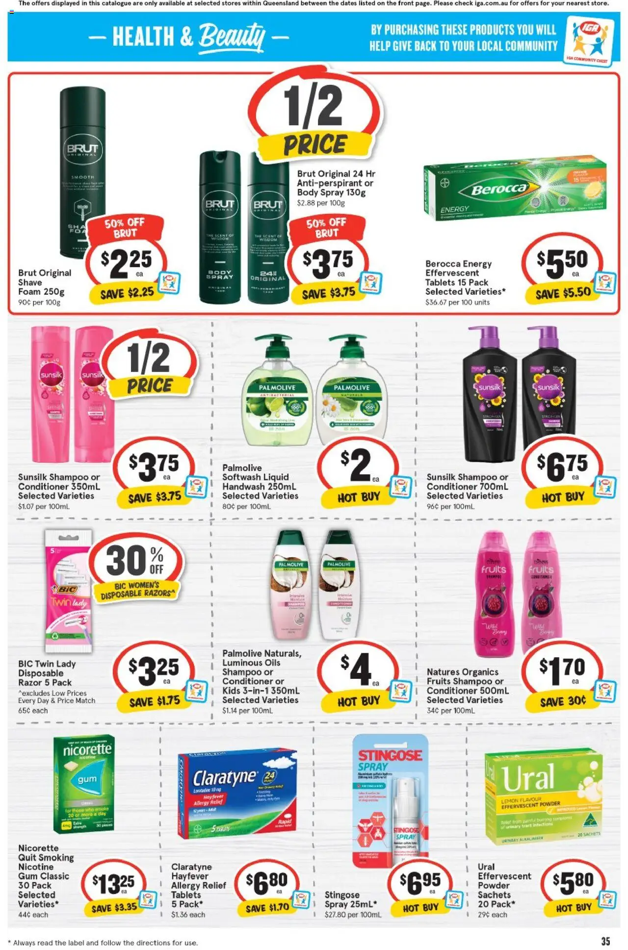 IGA catalogue - valid from 06.08.2025 | Page: 31 | Products: Deodorant, Antiperspirant, Mouthwash, Toothbrush