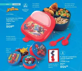 Vista previa de B. Juego de 3 contenedores redondos Spider-Man Plástico., Set of 3 round Spider-Man plastic containers., nuevo folleto de la tienda, válido en México a partir del 07.11.2025 | Página: 176