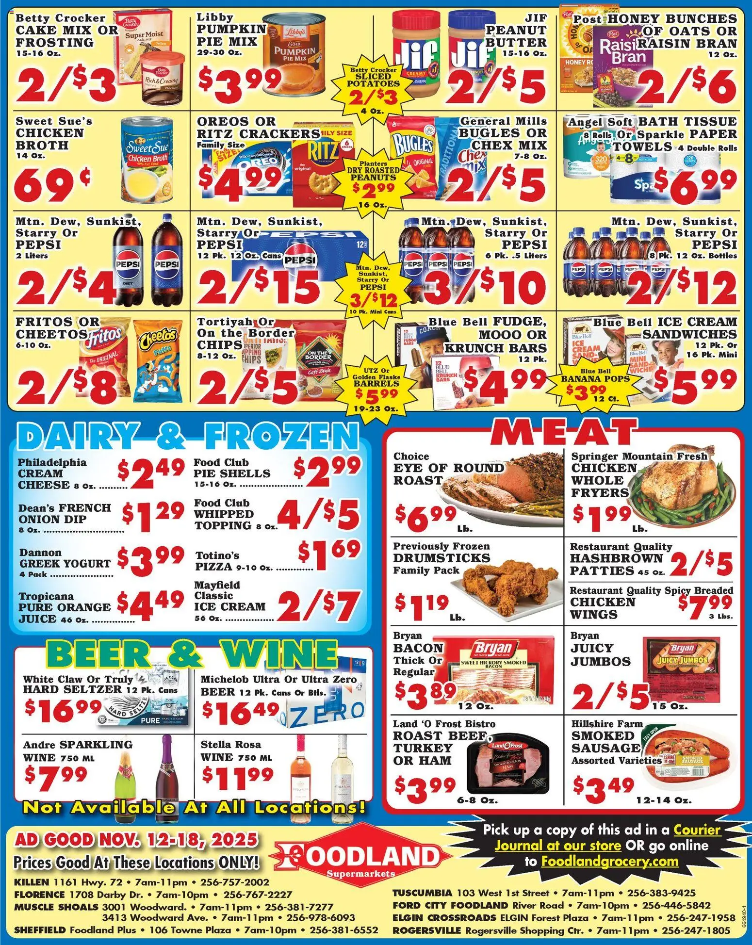 Foodland Weekly Ad - Supermarkets - valid from 12.11.2025 | Page: 2 | Products: Bath, Wine, Chips, Potatoes