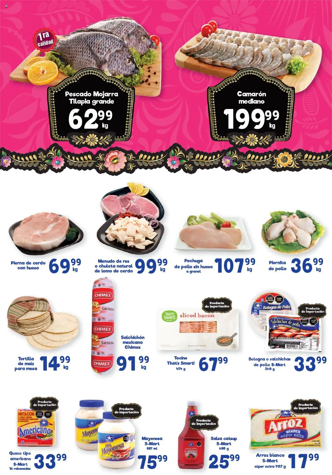Nuevas ofertas de S-Mart válidas en toda la República Mexicana desde el 22.08.2025. ¡Encuentra las mejores ofertas en S-Mart - Folleto! | Página: 4 | Productos: Tocino, Queso, Cerdo, Catsup