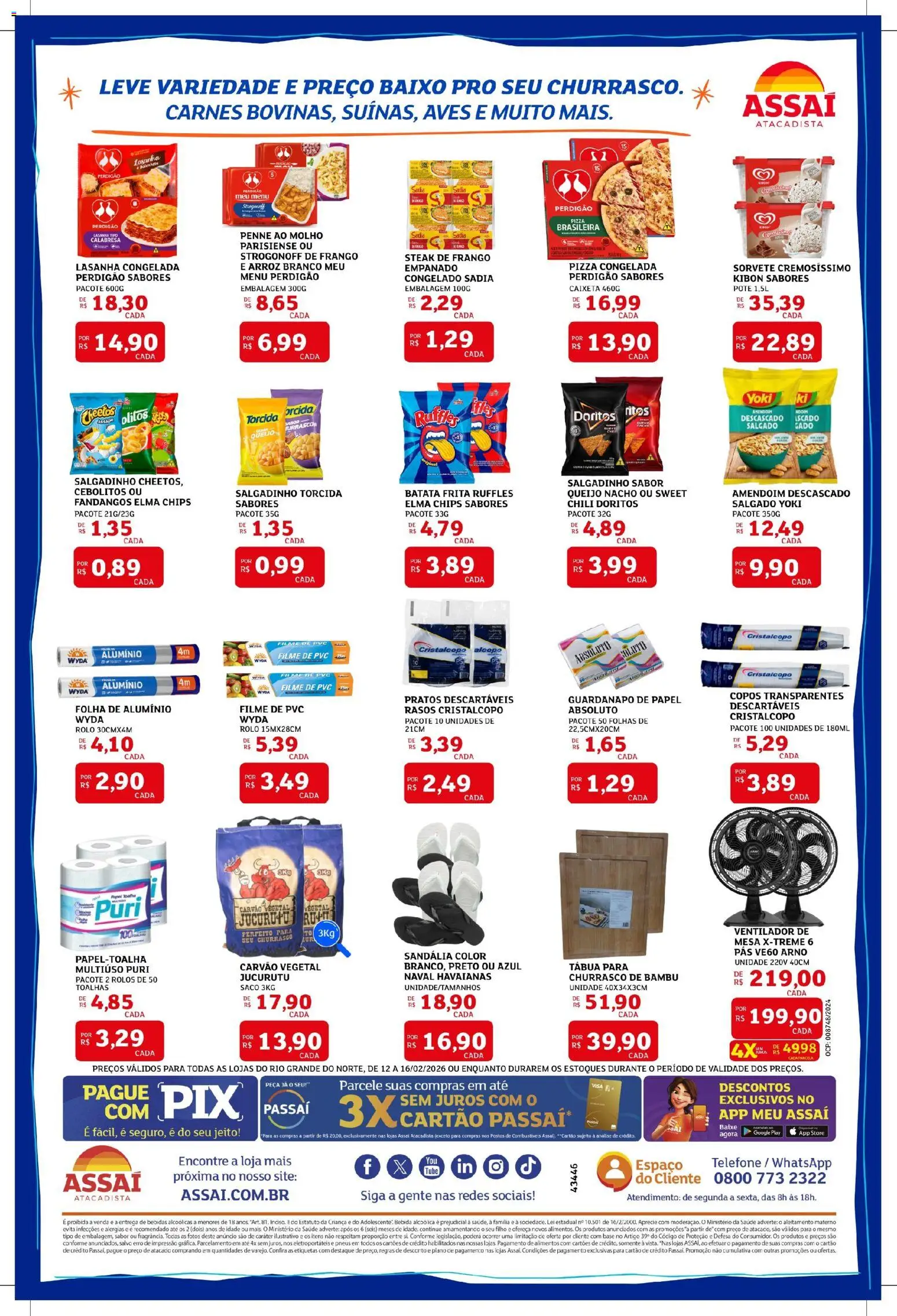 Assaí Atacadista Folheto - válido de 12.02.2026 | Página: 2 | Produtos: Ventilador, Pneus, Baixo, Batata frita