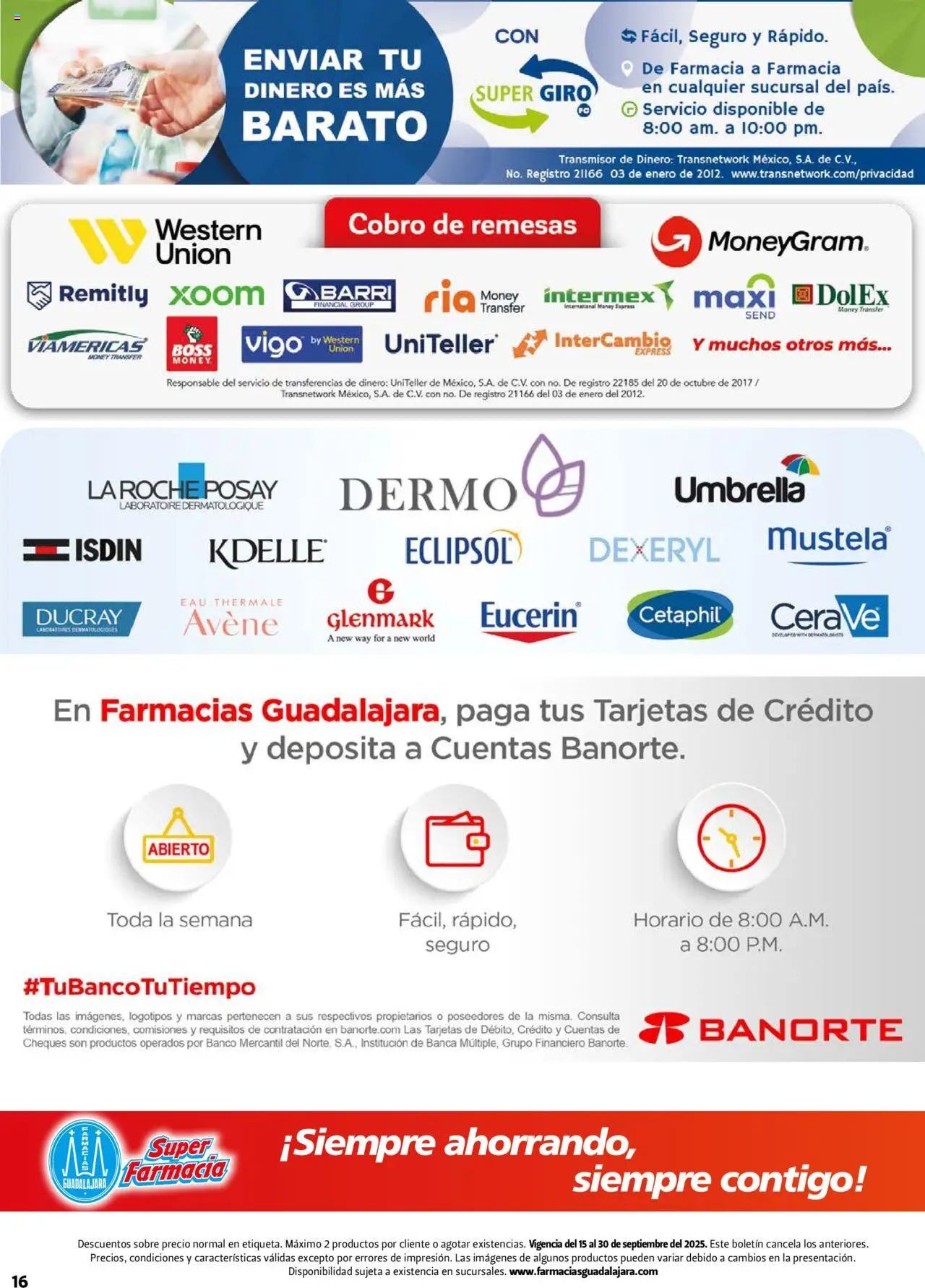 Nuevas ofertas de Farmacia Guadalajara válidas en toda la República Mexicana desde el 15.09.2025. ¡Encuentra las mejores ofertas en Farmacia Guadalajara - Catálogo! | Página: 16 | Productos: Banco, Sobre