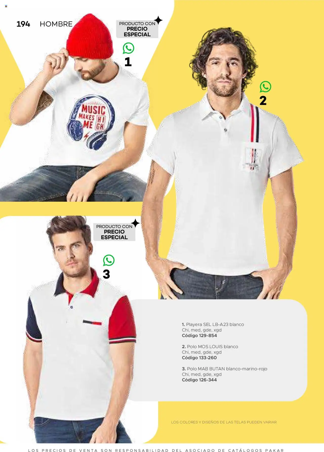 Nuevas ofertas de SC Pakar válidas en toda la República Mexicana desde el 31.01.2025. ¡Encuentra las mejores ofertas en SC Pakar catálogo Ropa! | Página: 194 | Productos: Playera