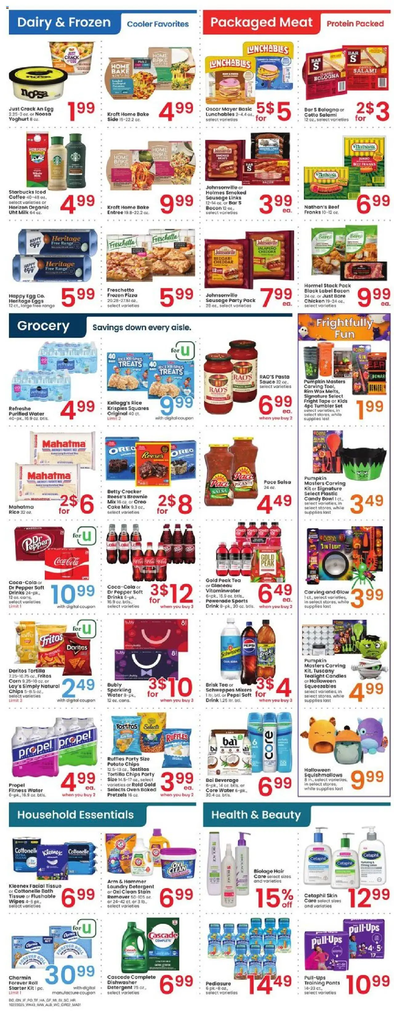 Albertsons Weekly Ad - valid from 22.10.2025 | Page: 3 | Products: Eggs, Coffee, Tea, Sausage