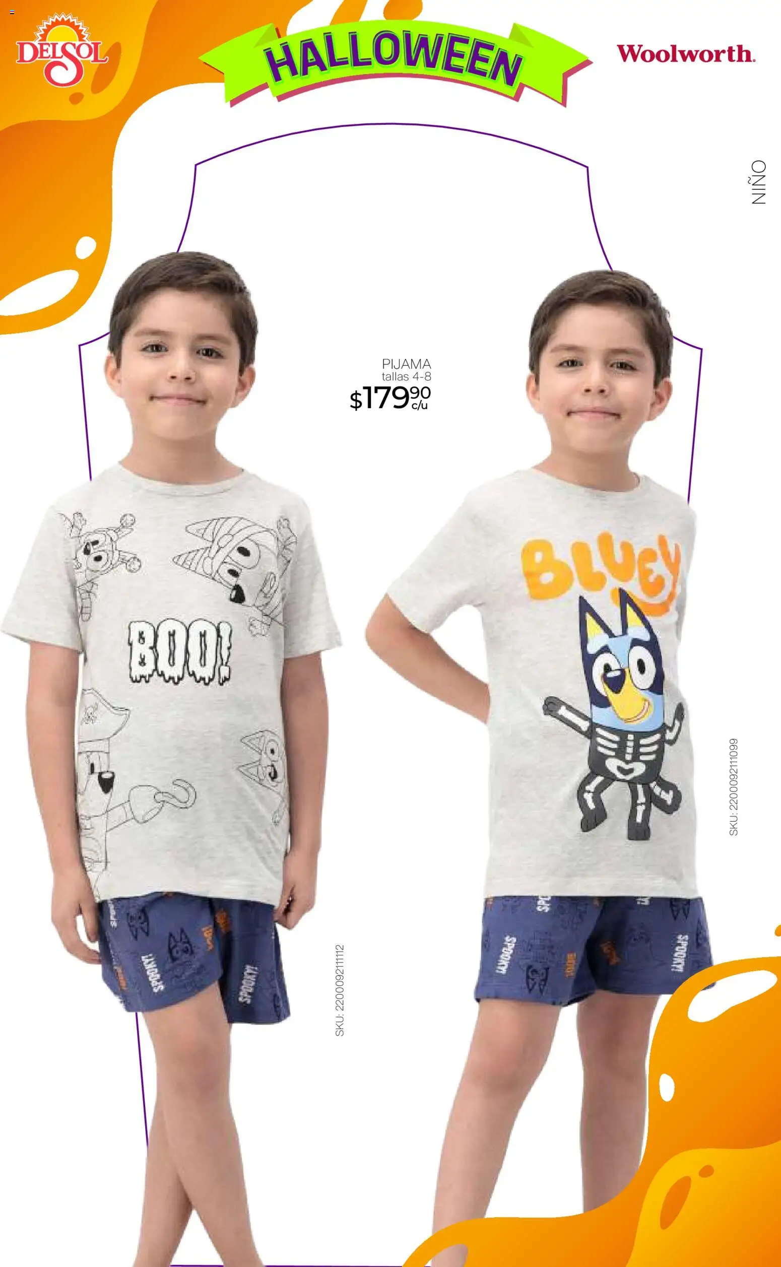 Nuevas ofertas de Del Sol y Woolworth válidas en toda la República Mexicana desde el 23.10.2025. ¡Encuentra las mejores ofertas en Del Sol y Woolworth - Catálogo Halloween! | Página: 20 | Productos: Pijama