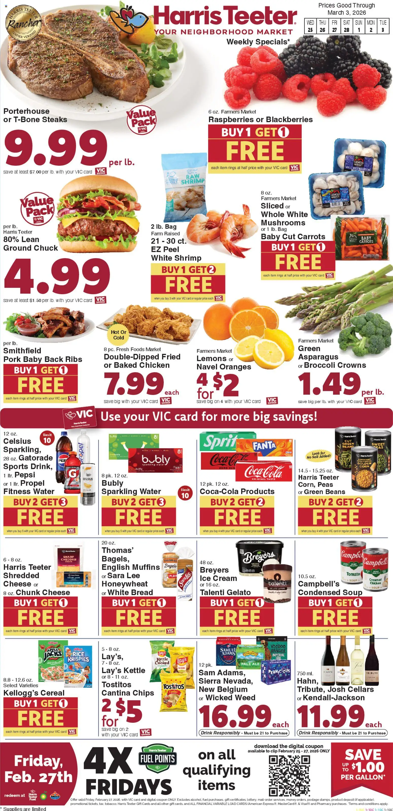 Harris Teeter Weekly Ad - NC - valid from 25.02.2026 | Page: 1 | Products: Corn, Cheese, Chips, Kettle