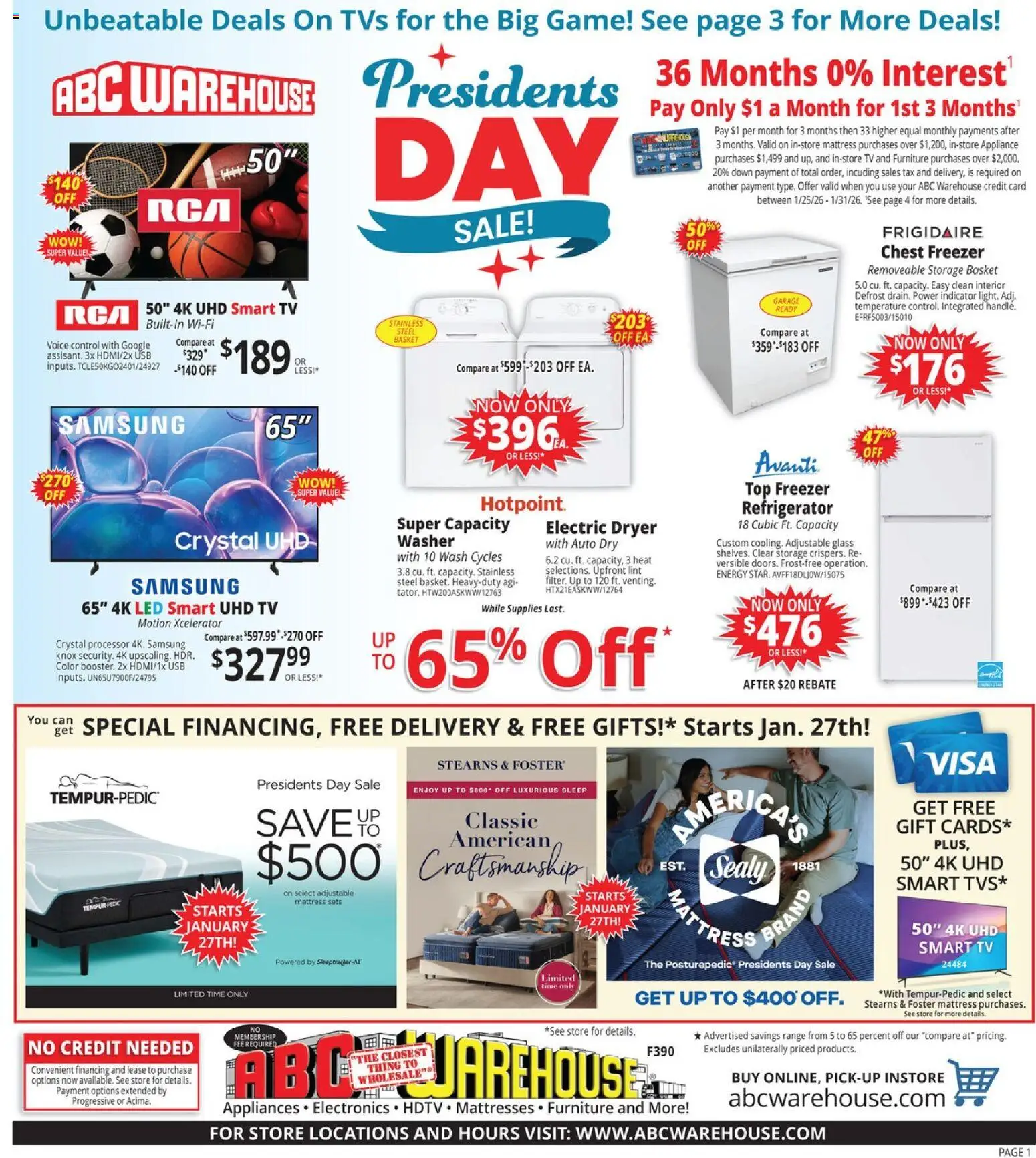 ABC Warehouse Weekly Ad - valid from 25.01.2026 | Page: 1