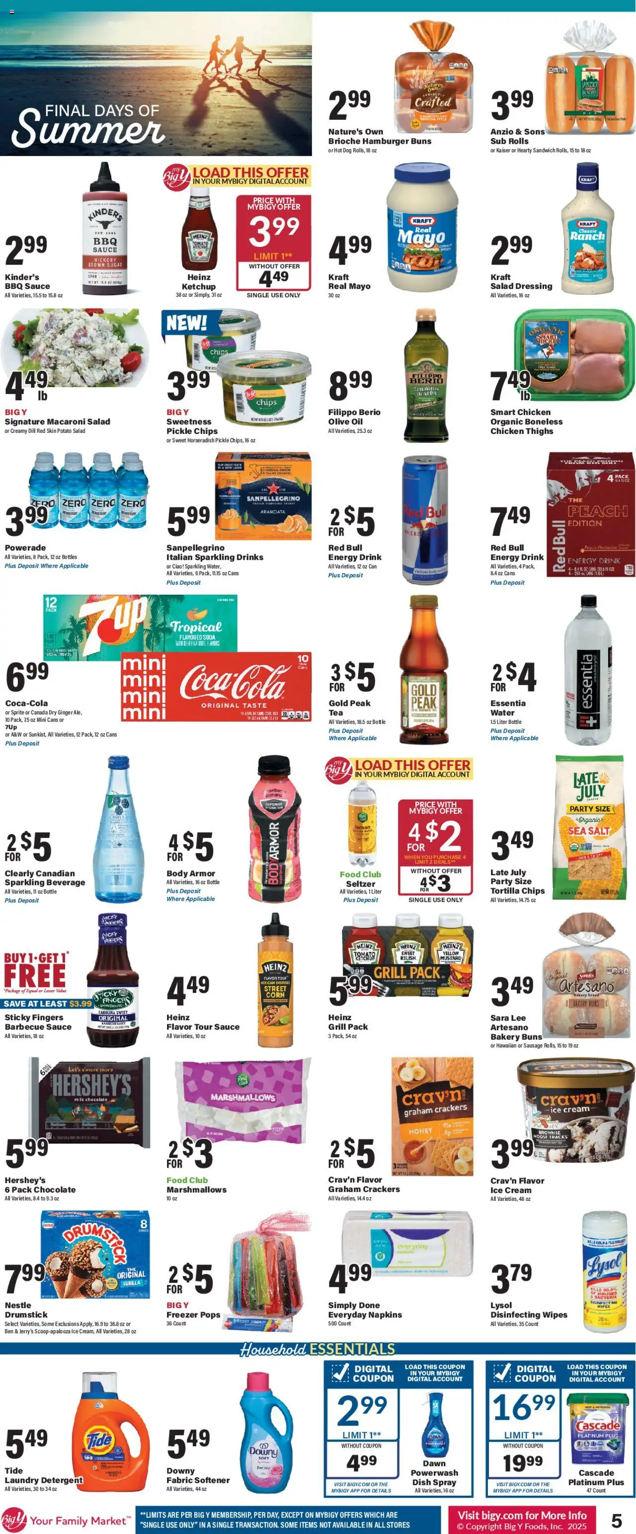 Big Y Weekly Ad - valid from 31.07.2025 | Page: 8 | Products: Ice cream, Sauce, Sausage, Peach