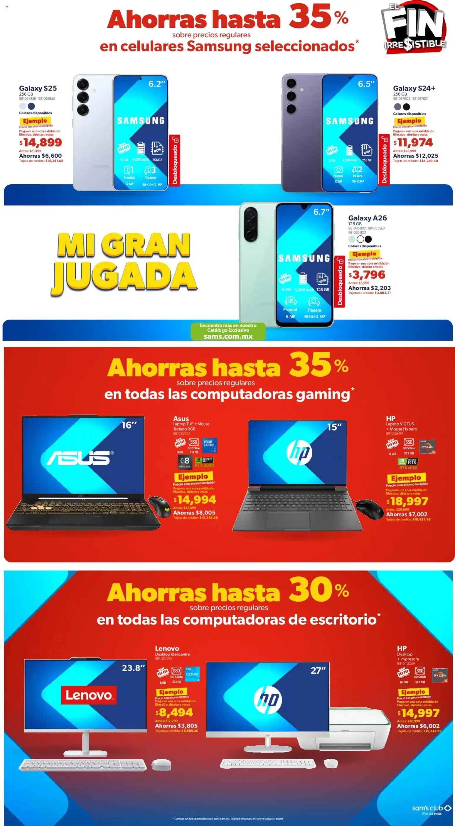Nuevas ofertas de Sam's Club válidas en toda la República Mexicana desde el 04.11.2025. ¡Encuentra las mejores ofertas en Sam's Club Buen Fin! | Página: 7 | Productos: Mouse, Impresora, Teclado, Sobre