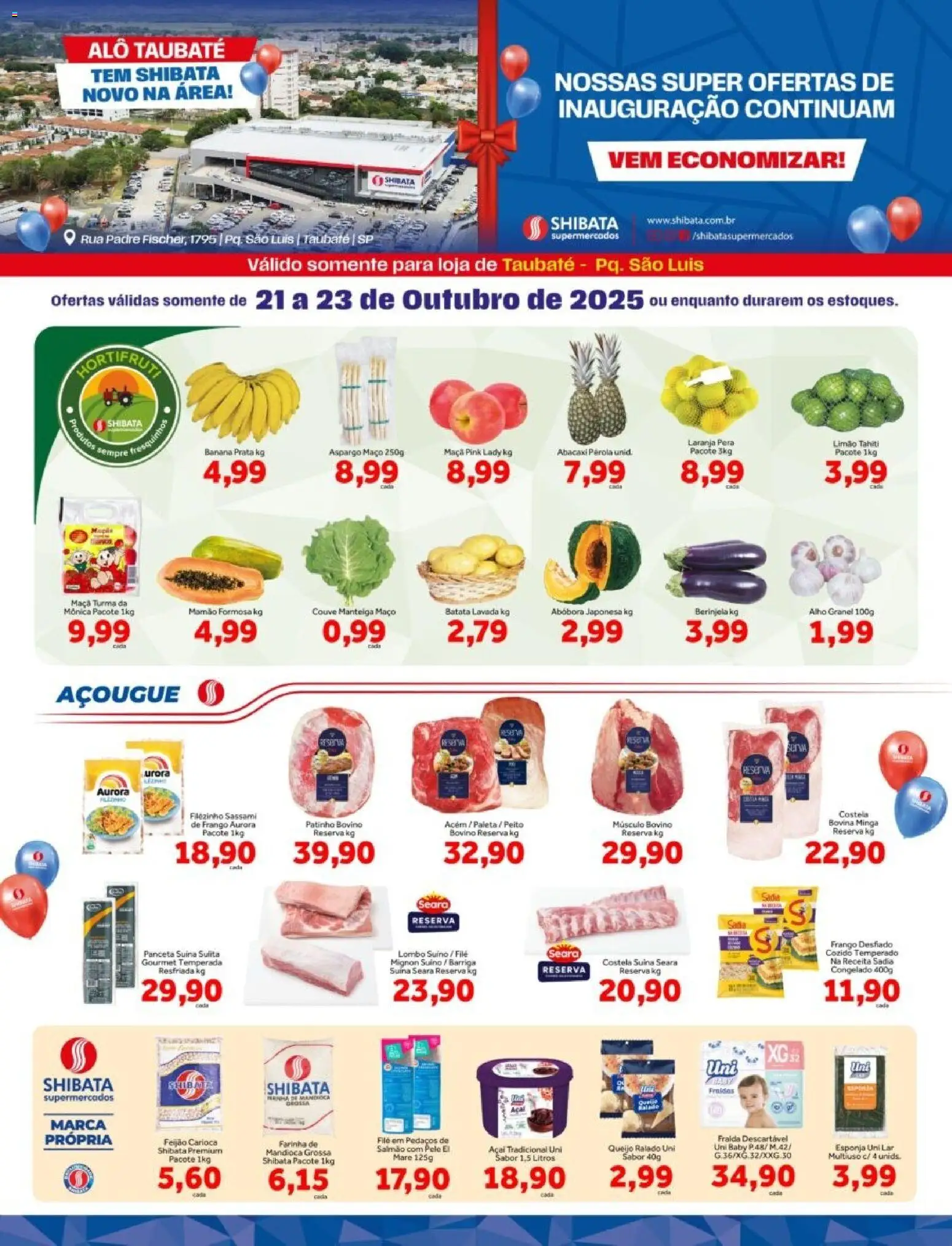 Shibata Folheto - válido de 21.10.2025 | Página: 1 | Produtos: Alho, Berinjela, Salmão, Lombo