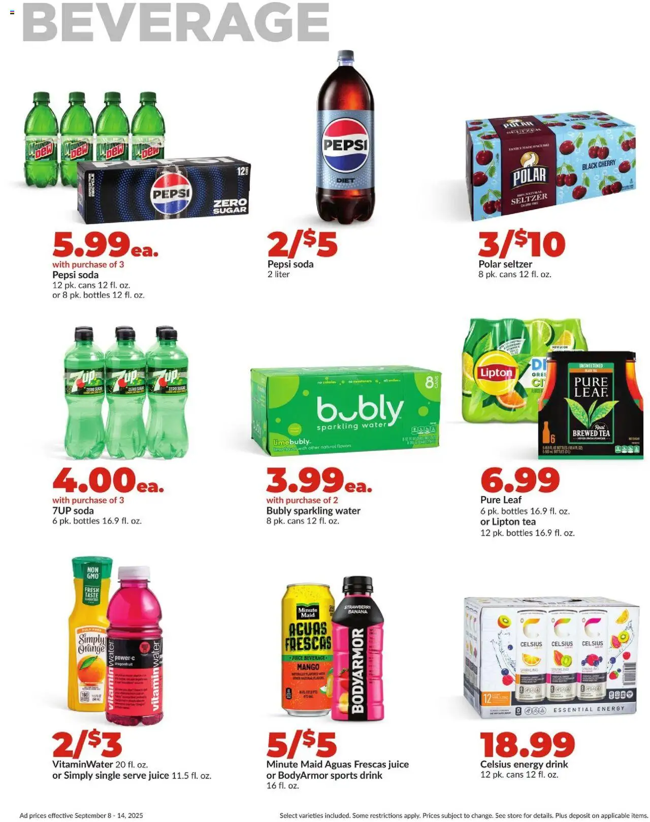 HyVee Weekly Ad - valid from 08.09.2025 | Page: 21 | Products: Juice, Tea, Mango, Lime