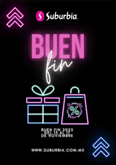 Vista previa de Suburbia Buen Fin aviso, nuevo folleto de la tienda, válido en México a partir del 24.10.2025