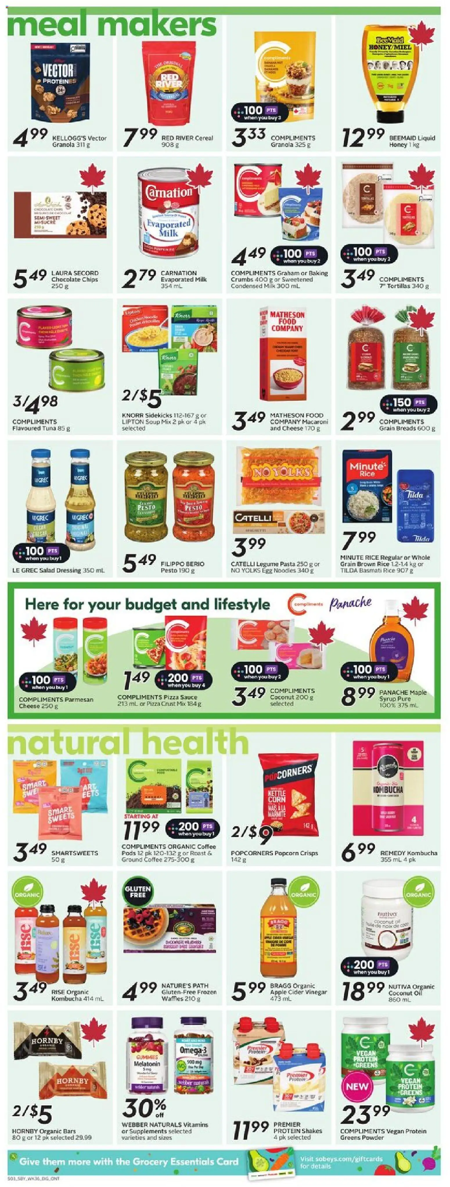 Sobeys flyer valid from 01.01.2026 | Page: 11 | Products: Noodles, Chips, Cheese, Oil