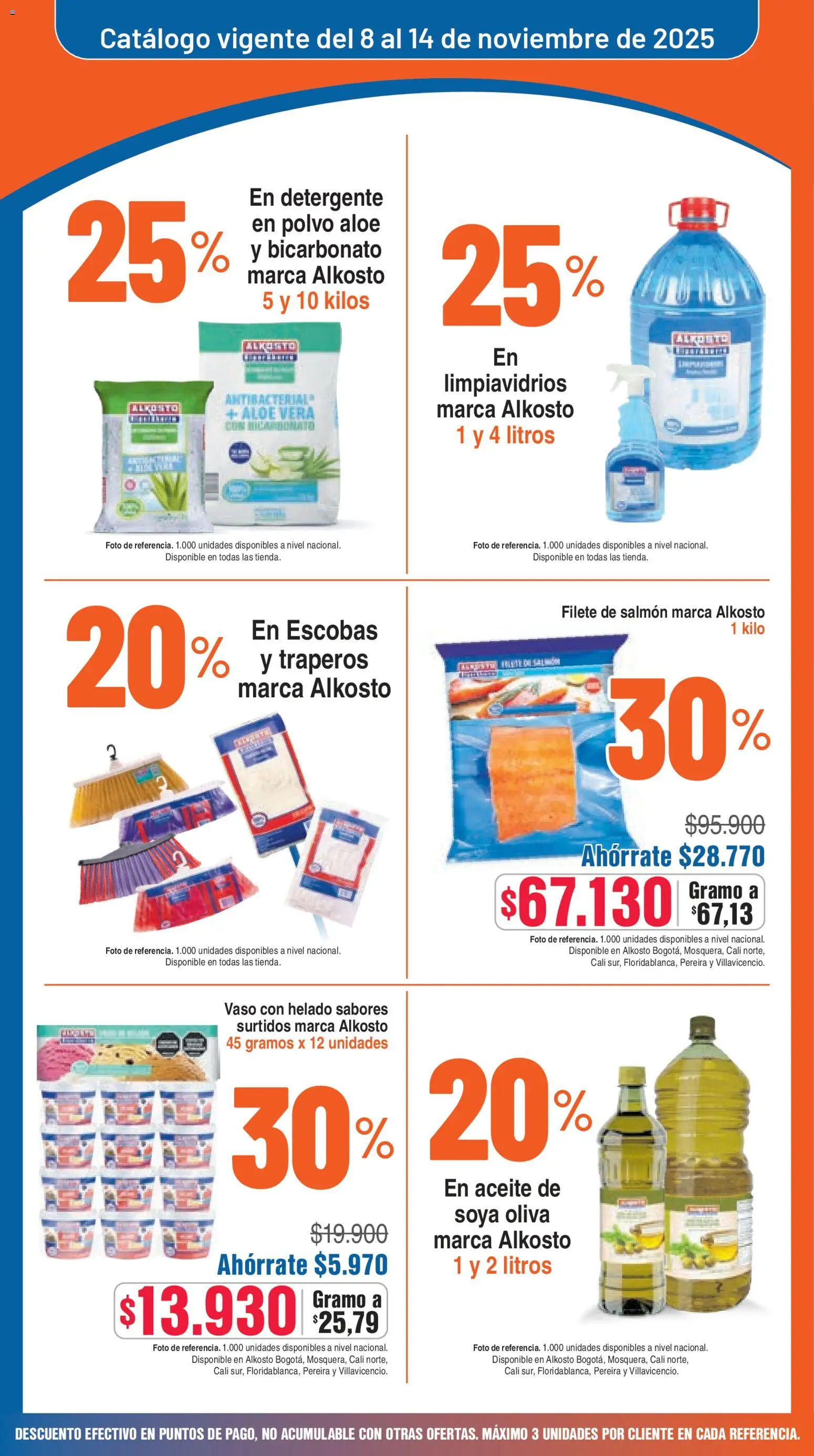 Alkosto revista - valida desde el 08.11.2025 | Página: 4 | Productos: Helado, Ducha Bidet, Oliva, Detergente