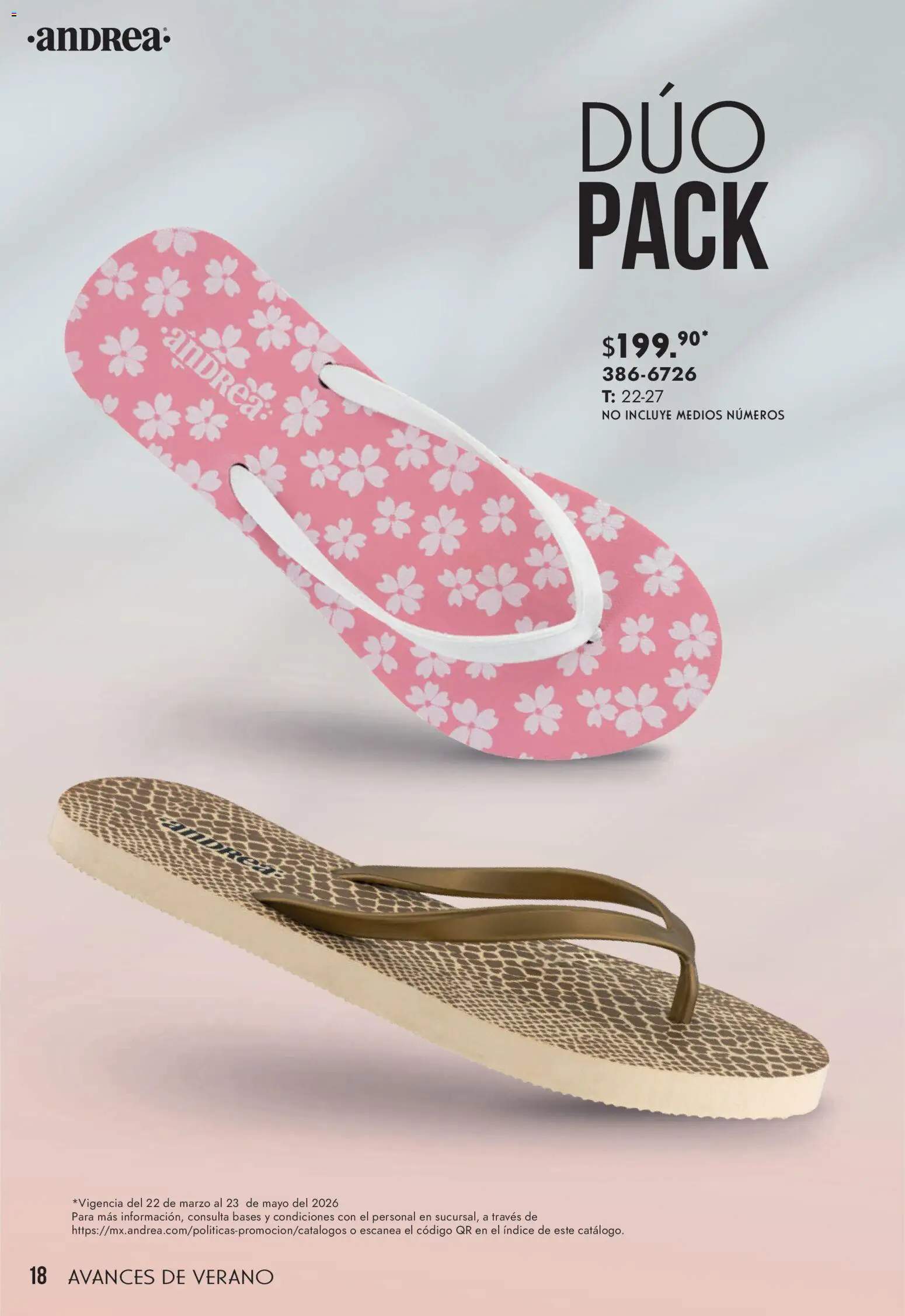 Nuevas ofertas de Andrea válidas en toda la República Mexicana desde el 22.03.2026. ¡Encuentra las mejores ofertas en Andrea catálogo Avances de Verano! | Página: 18