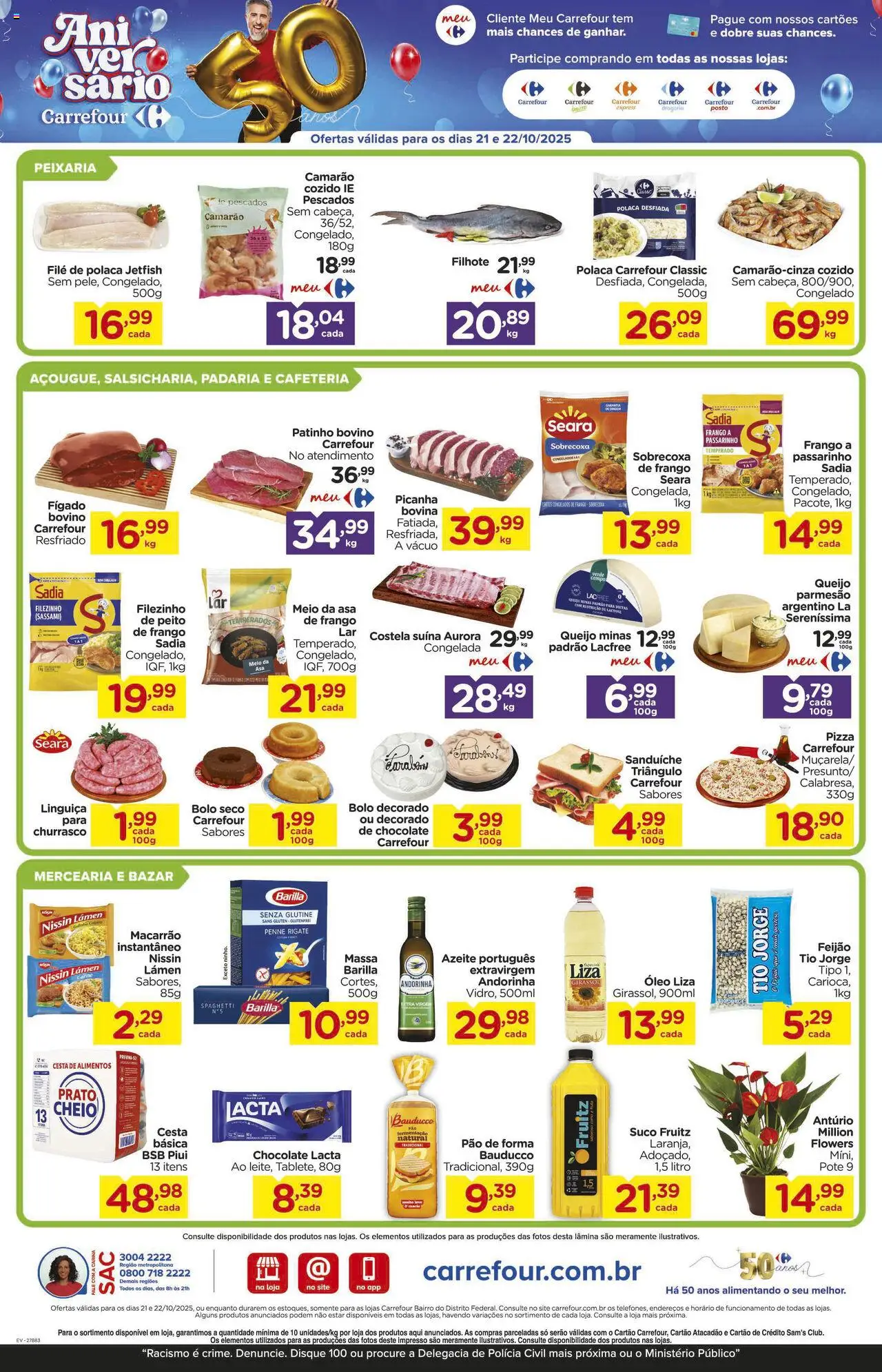 Carrefour Bairro Folheto - válido de 21.10.2025 | Página: 2 | Produtos: Feijão, Picanha, Pão, Pão de forma