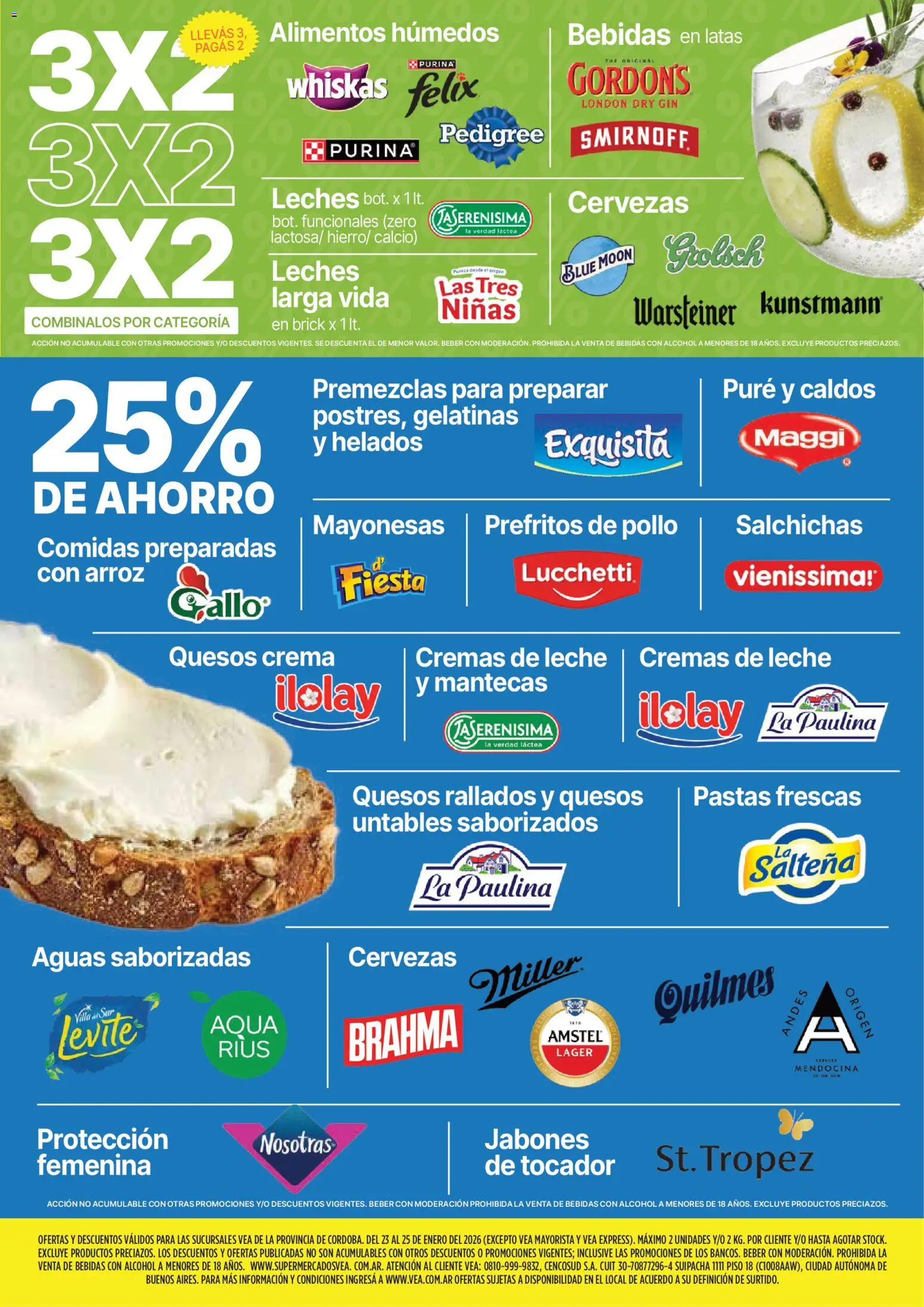 Vea - Ofertas fin de semana | Córdoba │ válido desde el 23.01.2026 | Página: 4 | Productos: Gin, Leche, Arroz, Crema