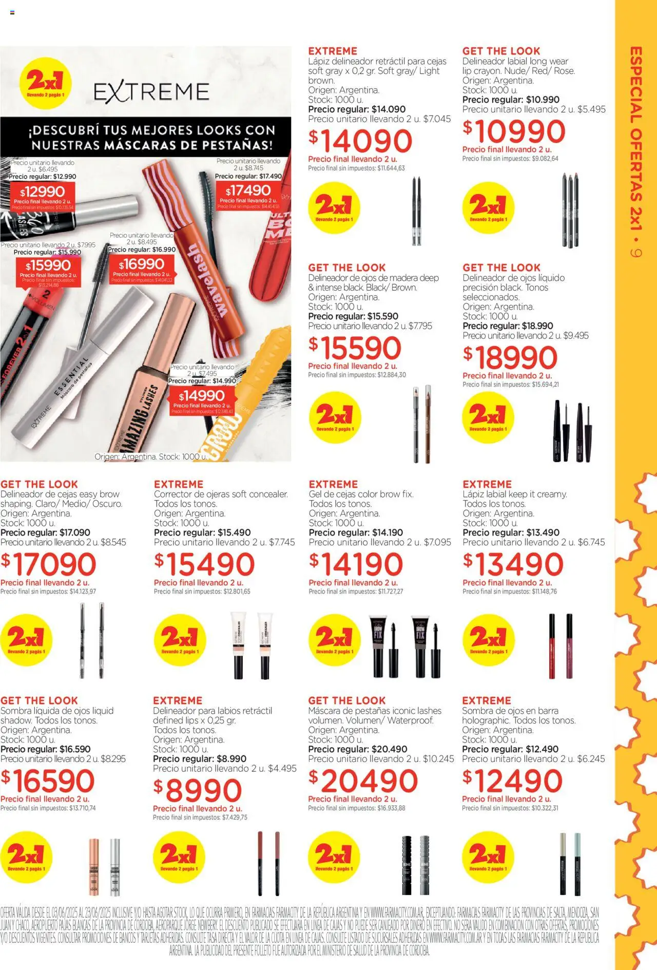 Farmacity catálogo │ válido desde el 03.06.2025 | Página: 9 | Productos: Sombra, Delineador, Lápiz labial, Mascara de pestañas