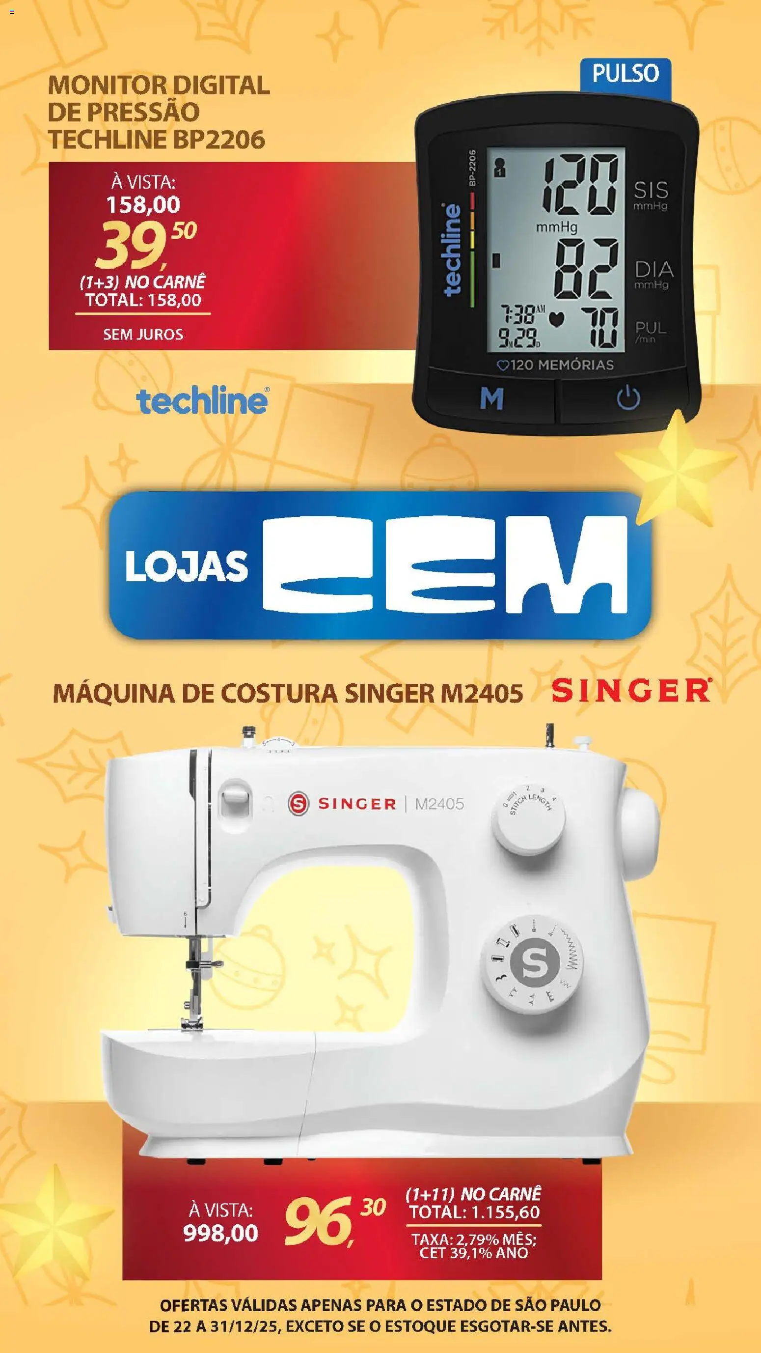 Lojas Cem Folheto - válido de 22.12.2025 | Página: 114 | Produtos: Máquina de costura, Carne, Monitor