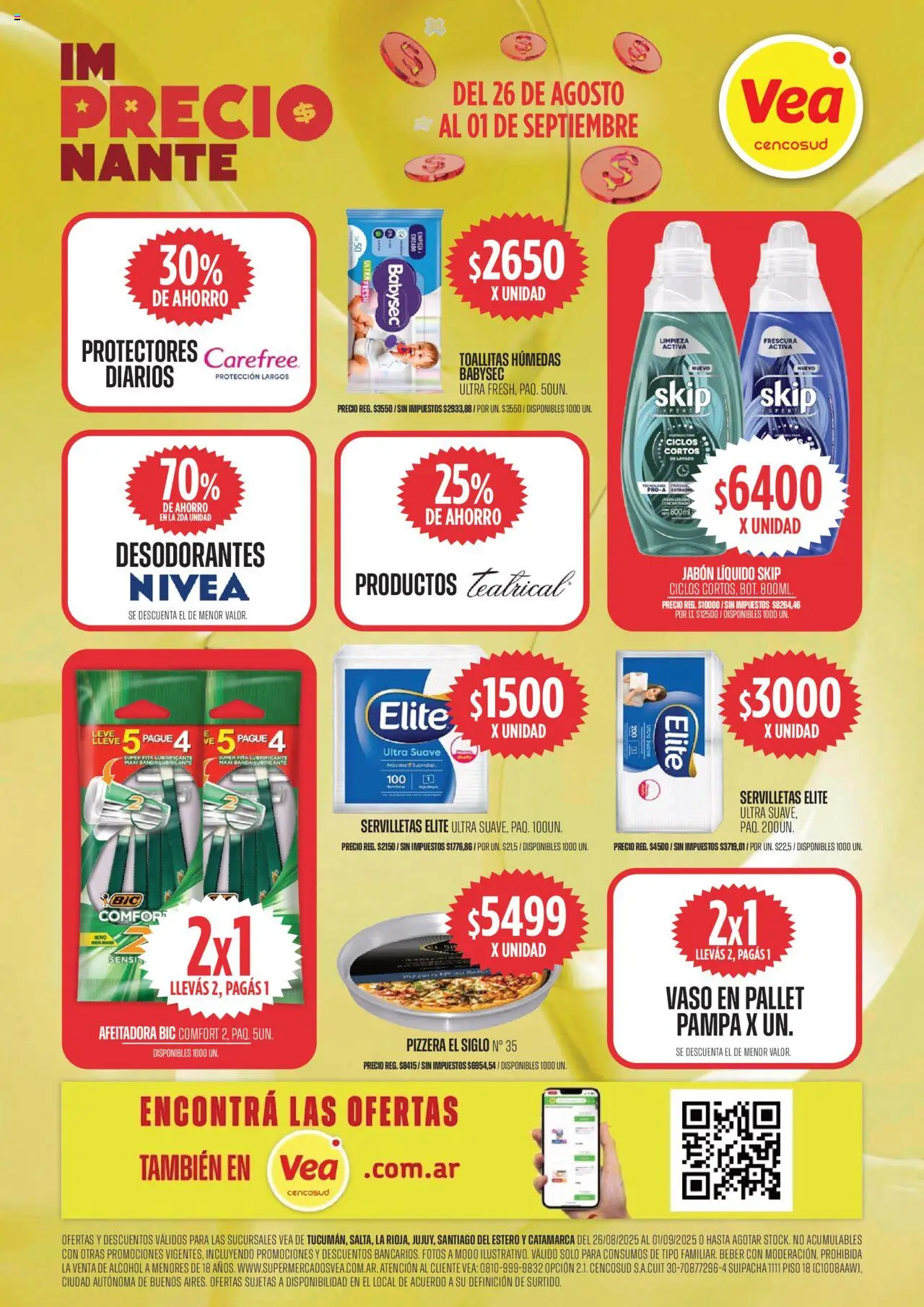 Vea - Oferta imPRECIOnante │ válido desde el 26.08.2025 | Página: 7 | Productos: Pizzera, Jabón líquido, Toallitas húmedas, Jabón
