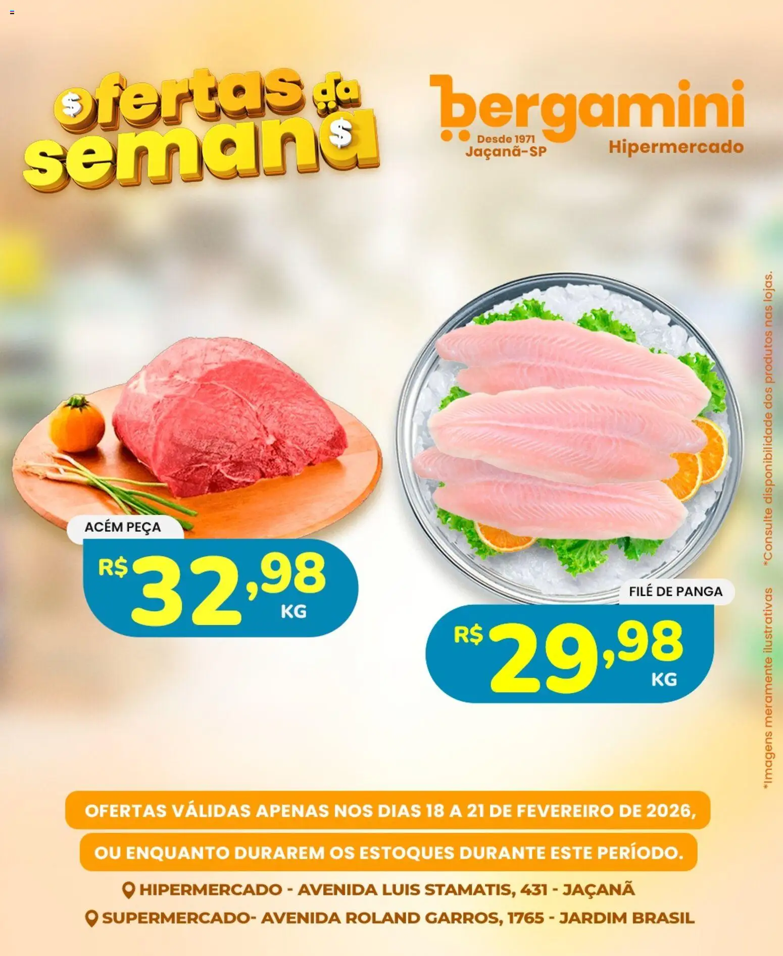 Supermercado Bergamini Folheto - válido de 18.02.2026 | Página: 1 | Produtos: Acém