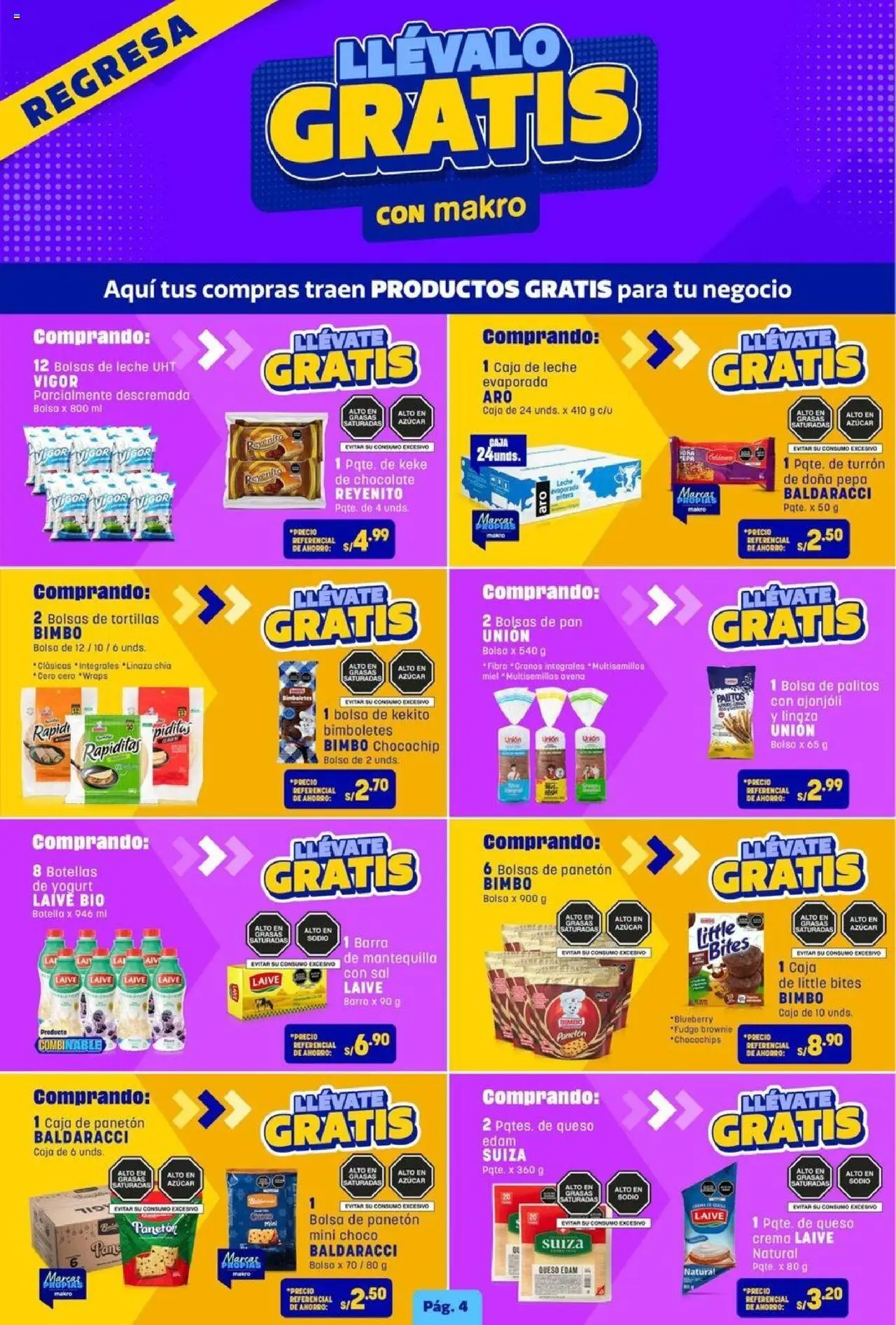 Catálogo Makro válido desde 09.10.2025 | Página: 6 | Productos: Mantequilla, Yogurt, Pan, Avena