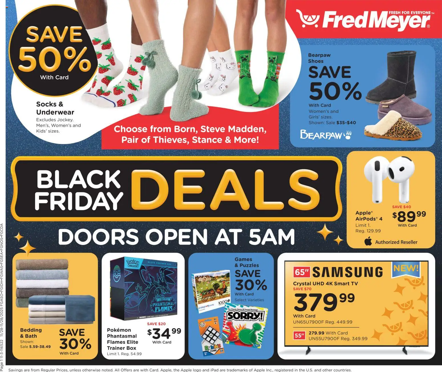 Fred Meyer Black Friday  - valid from 28.11.2025 | Page: 1 | Products: Bath, Underwear, Tv, Game
