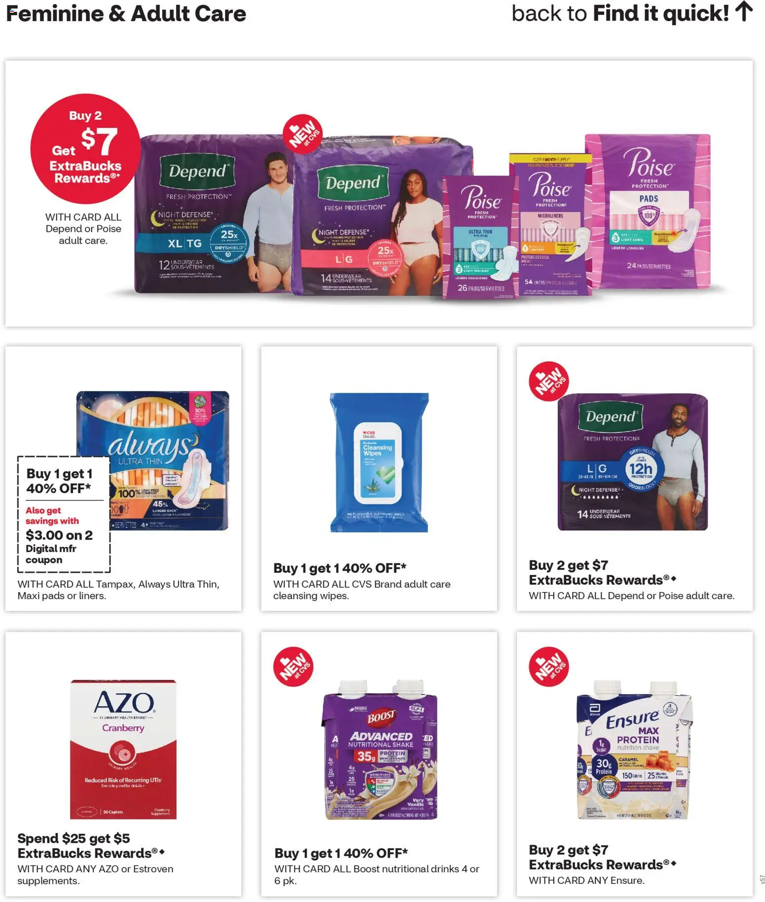 CVS Pharmacy Weekly Ad - WA - valid from 26.10.2025 | Page: 7 | Products: Pads, Underwear