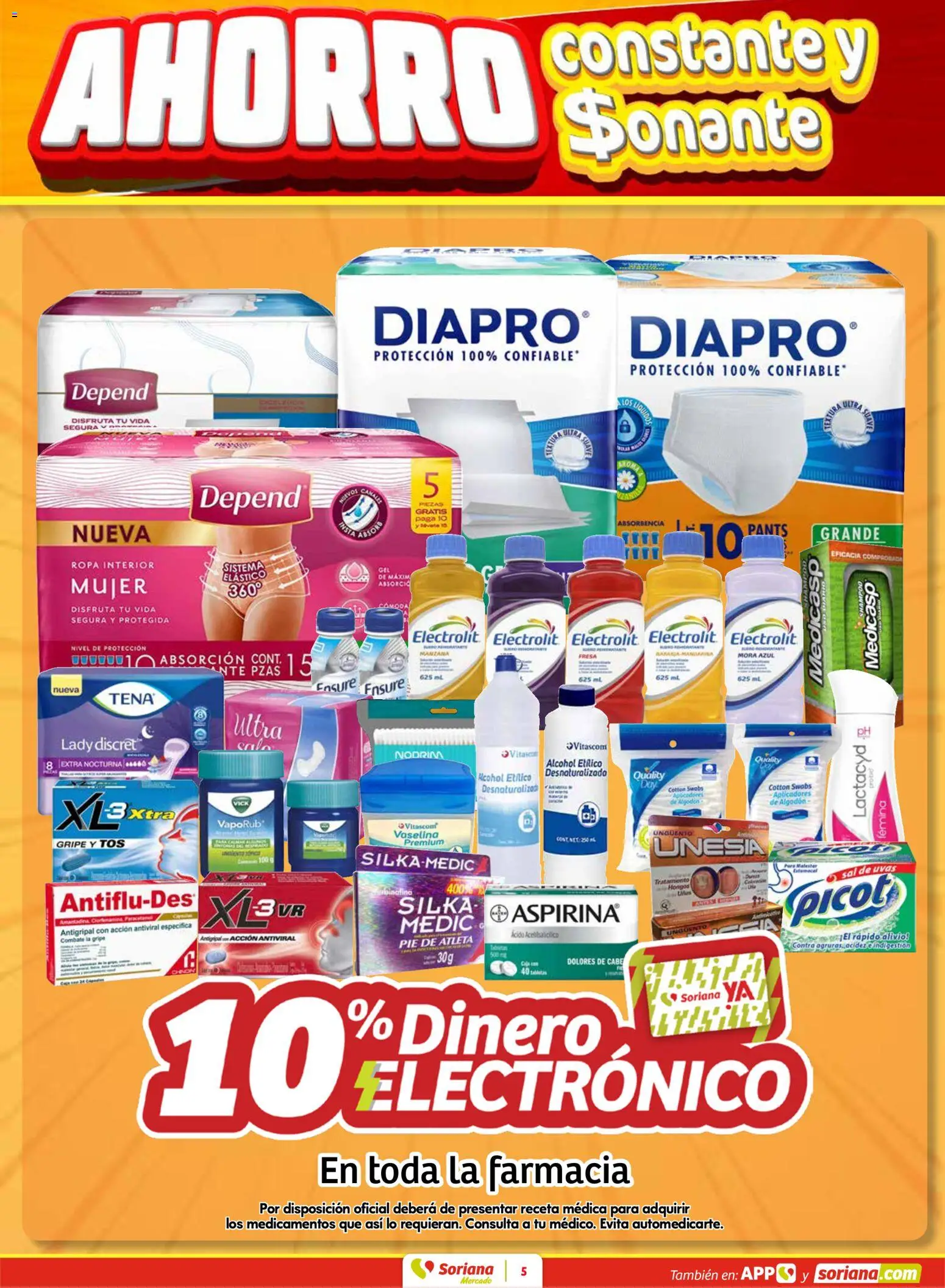 Nuevas ofertas de Soriana Fin de Semana Mercado: Ags, Nay, Jal, Qro, Col, Mich, Gto, Hgo, Tlax, Mor, Pue, Gro, Oax, Edo. de Mex, CDMX, Zac y SLP válidas en toda la República Mexicana desde el 19.03.2026. ¡Encuentra las mejores ofertas en Soriana Fin de Semana Mercado: Ags, Nay, Jal, Qro, Col, Mich, Gto, Hgo, Tlax, Mor, Pue, Gro, Oax, Edo. de Mex, CDMX, Zac y SLP! | Página: 5 | Productos: Sal, Huevos, Algodón, Ropa interior
