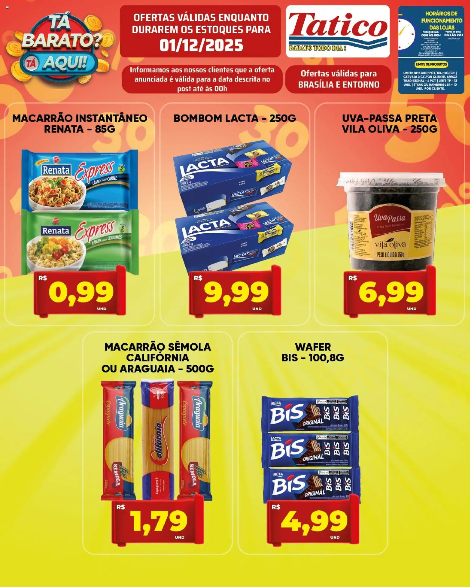 Tatico Folheto - válido de 01.12.2025 | Página: 4 | Produtos: Espaguete, Arroz, Macarrão, Hambúrguer