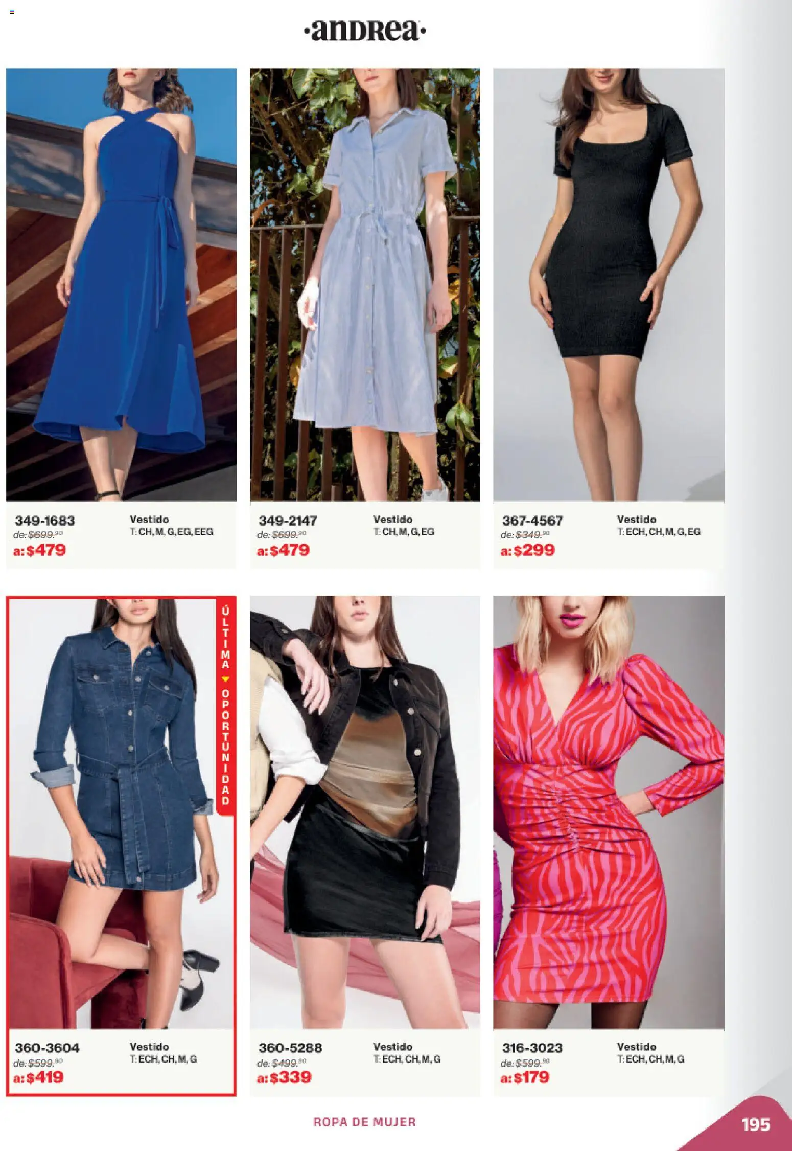 Nuevas ofertas de Andrea válidas en toda la República Mexicana desde el 02.11.2025. ¡Encuentra las mejores ofertas en Andrea catálogo Outlet! | Página: 195 | Productos: Ropa, Vestido