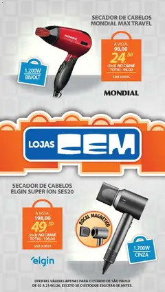 Lojas Cem - Ofertas atuais - Pré-Visualização do folheto da loja Lojas Cem, válido de 02.03.2026 | Página: 135 | Produtos: Secador, Carne