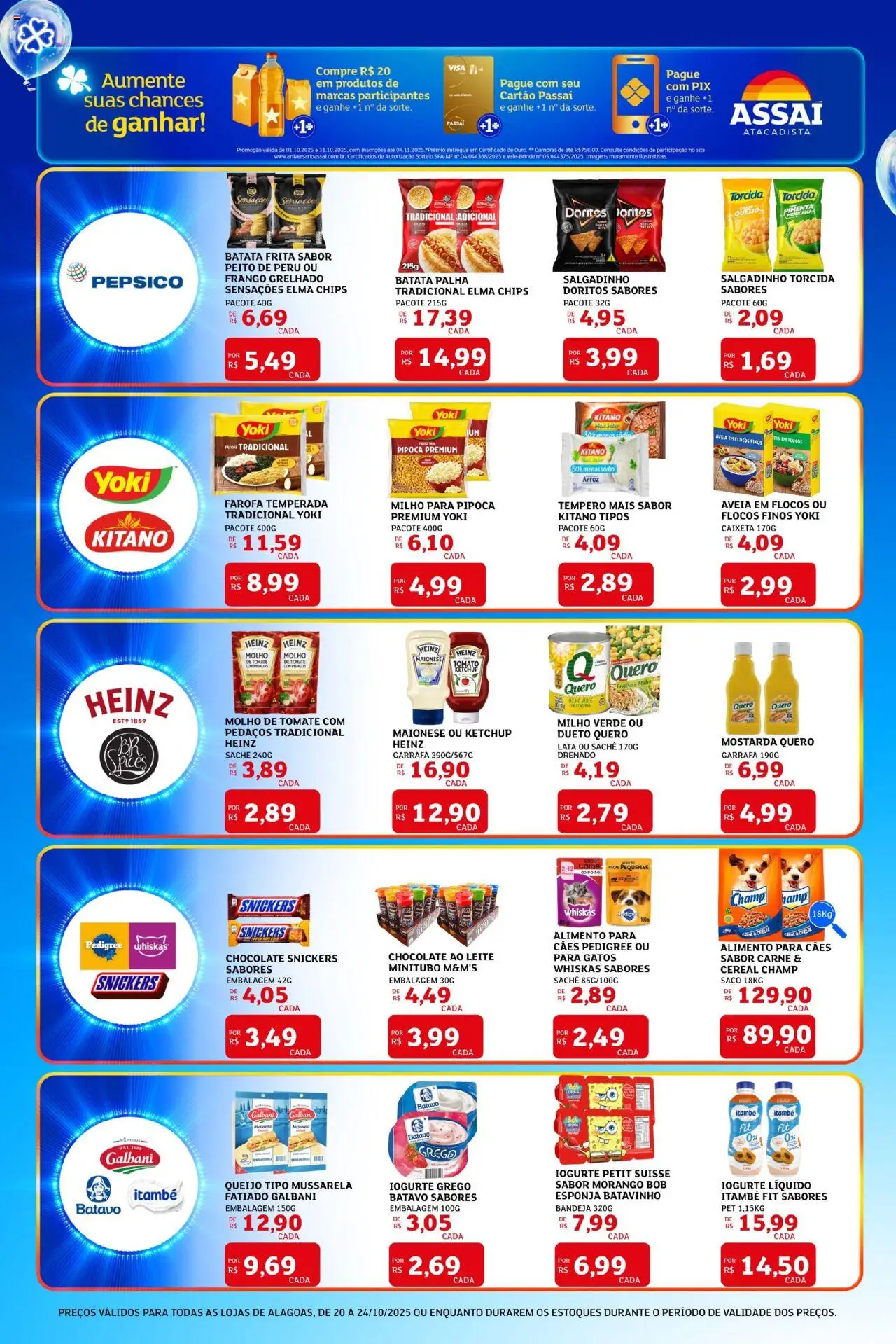 Assaí Atacadista Folheto - válido de 20.10.2025 | Página: 4 | Produtos: Iogurte, Arroz, Ketchup, Pipoca