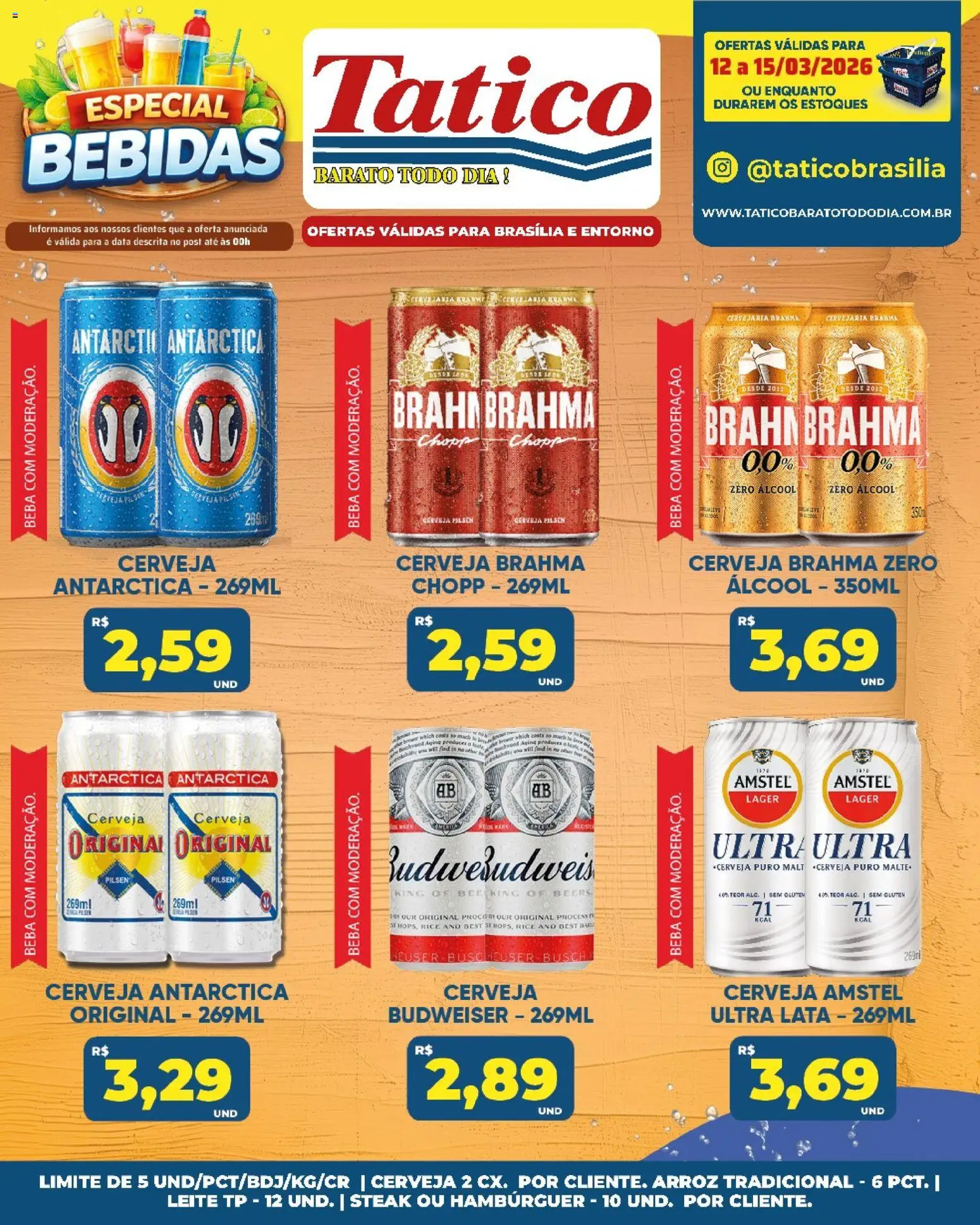 Tatico Folheto - válido de 13.03.2026 | Página: 22 | Produtos: Leite, Cerveja, Arroz, Hambúrguer