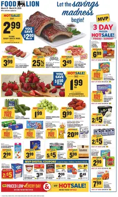 Preview of Food Lion weekly ads valid from 18.03.2026 | Page: 1 | Products: Butter, Coffee, Cookies, Kettle