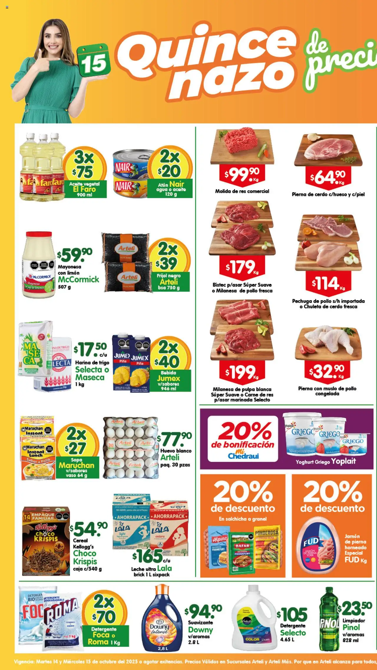 Nuevas ofertas de Arteli válidas en toda la República Mexicana desde el 14.10.2025. ¡Encuentra las mejores ofertas en Arteli - Folleto Tuxpan! | Página: 1 | Productos: Huevo, Leche, Cerdo, Caja