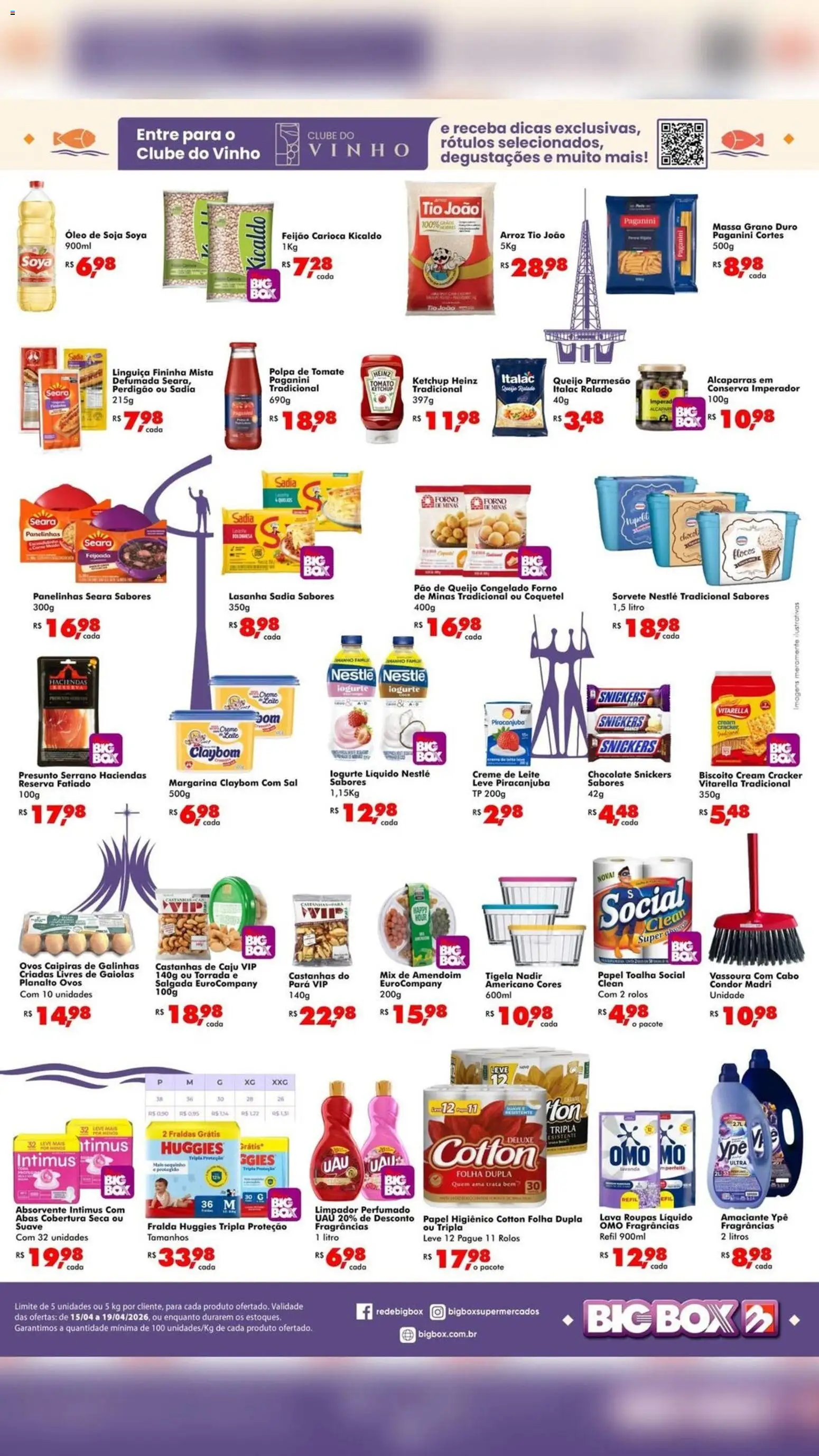Big Box Folheto - válido de 15.04.2026 | Página: 2 | Produtos: Caju, Papel higiênico, Amaciante, Pão de queijo