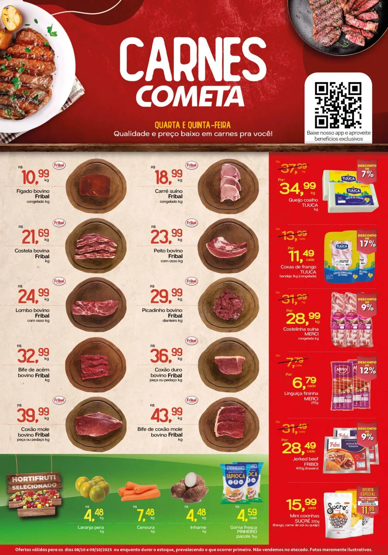 Cometa Supermercados Folheto - válido de 08.10.2025 | Página: 1 | Produtos: Inhame, Acém, Lombo, Baixo