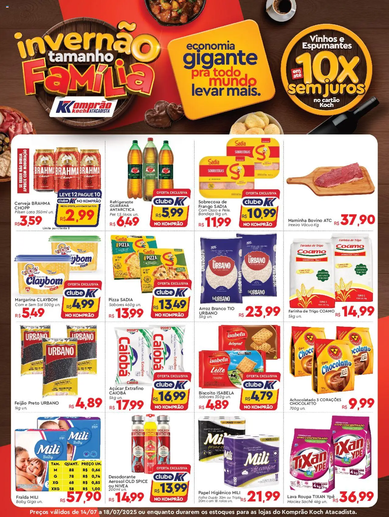 Komprao Atacadista Folheto - válido de 14.07.2025 | Página: 1 | Produtos: Achocolatado, Açúcar, Sal, Margarina