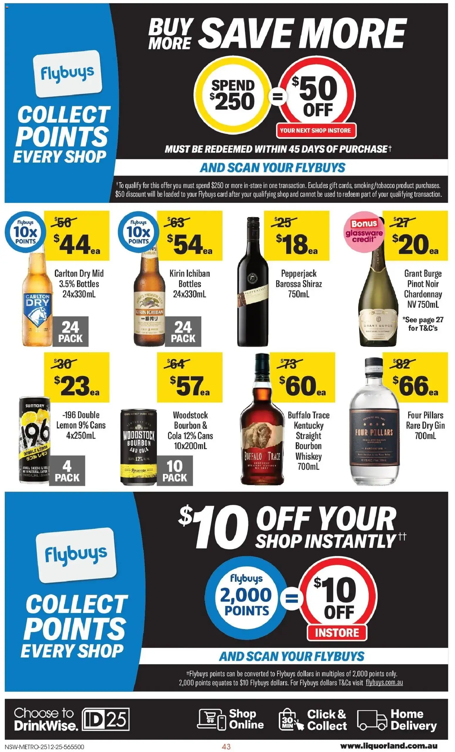 Coles catalogue - valid from 25.12.2025 | Page: 43 | Products: Glassware, Bourbon, Gin, Press