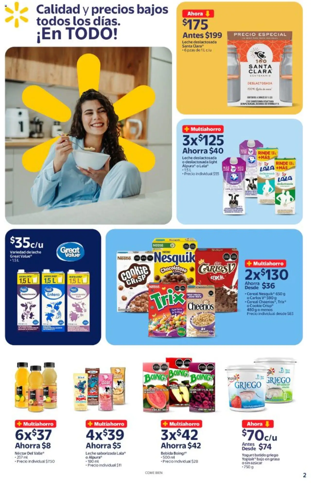 Nuevas ofertas de Walmart válidas en toda la República Mexicana desde el 14.10.2025. ¡Encuentra las mejores ofertas en Walmart - Folleto! | Página: 2 | Productos: Azúcar, Leche