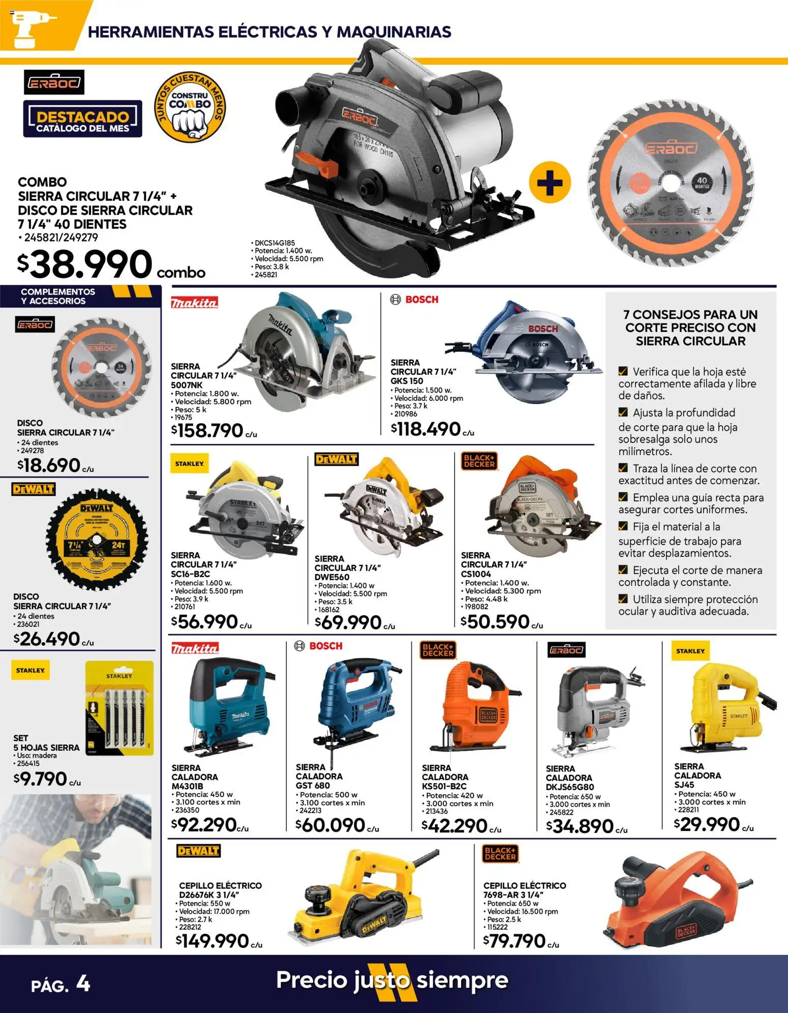 Construmart Ofertas │ válido desde el 01.03.2026 | Página: 4 | Productos: Disco, Peso, Sierra, Cepillo