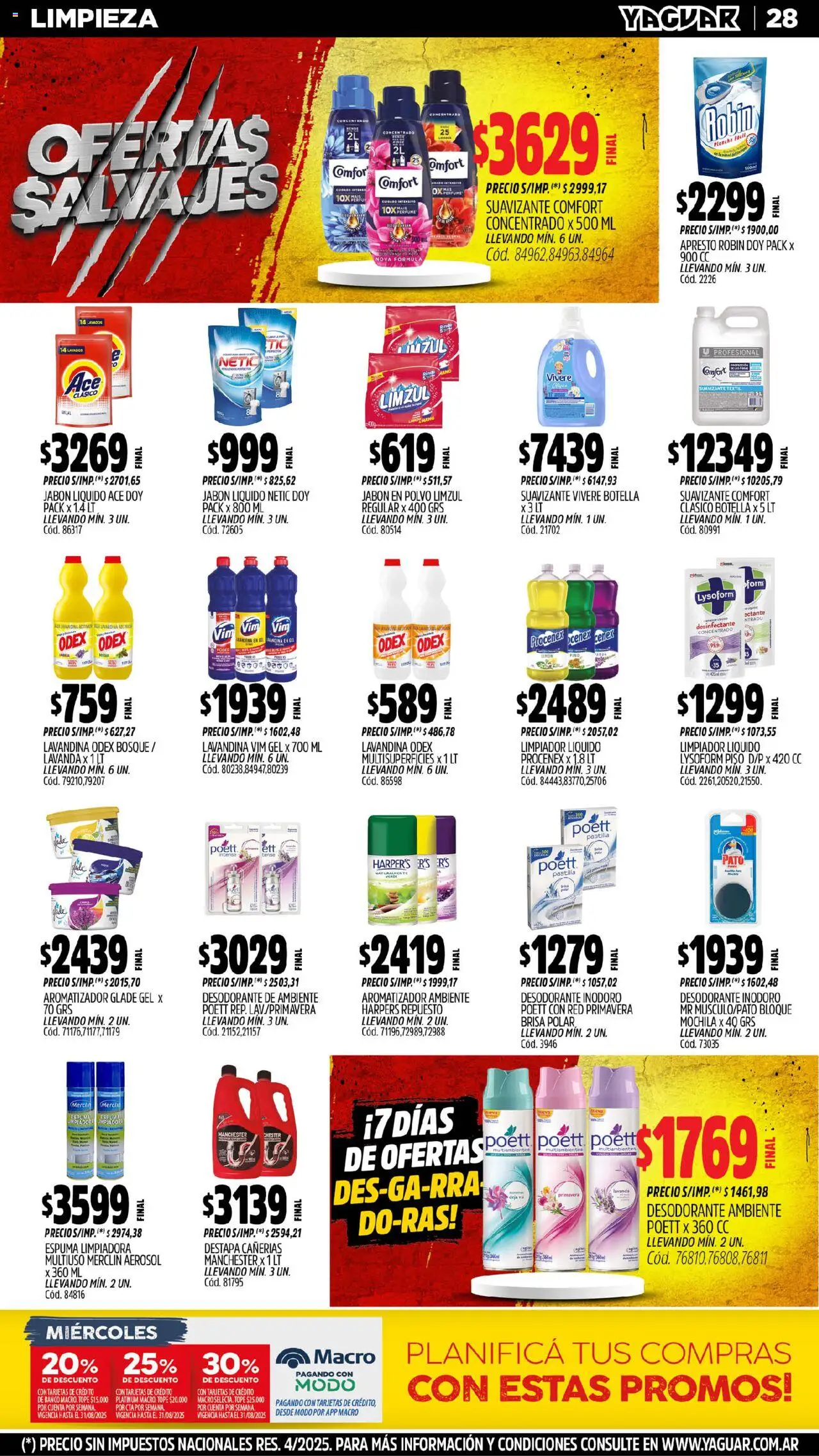 Yaguar - Maschwitz │ válido desde el 04.08.2025 | Página: 29 | Productos: Desodorante de ambiente, Lavandina, Banco, Desodorante