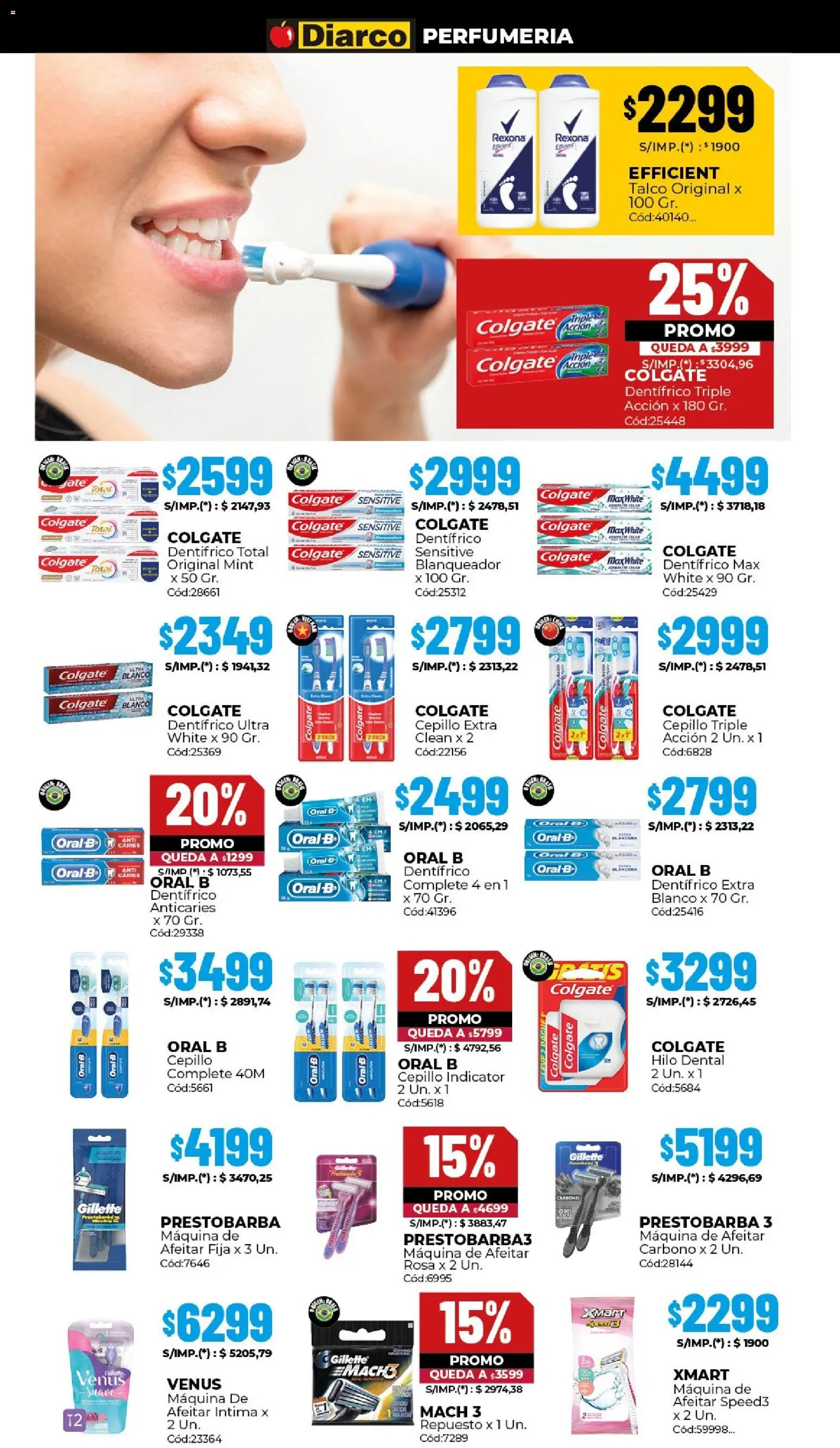 Diarco ofertas │ válido desde el 23.03.2026 | Página: 14 | Productos: Maquina de afeitar, Cepillo, Hilo dental