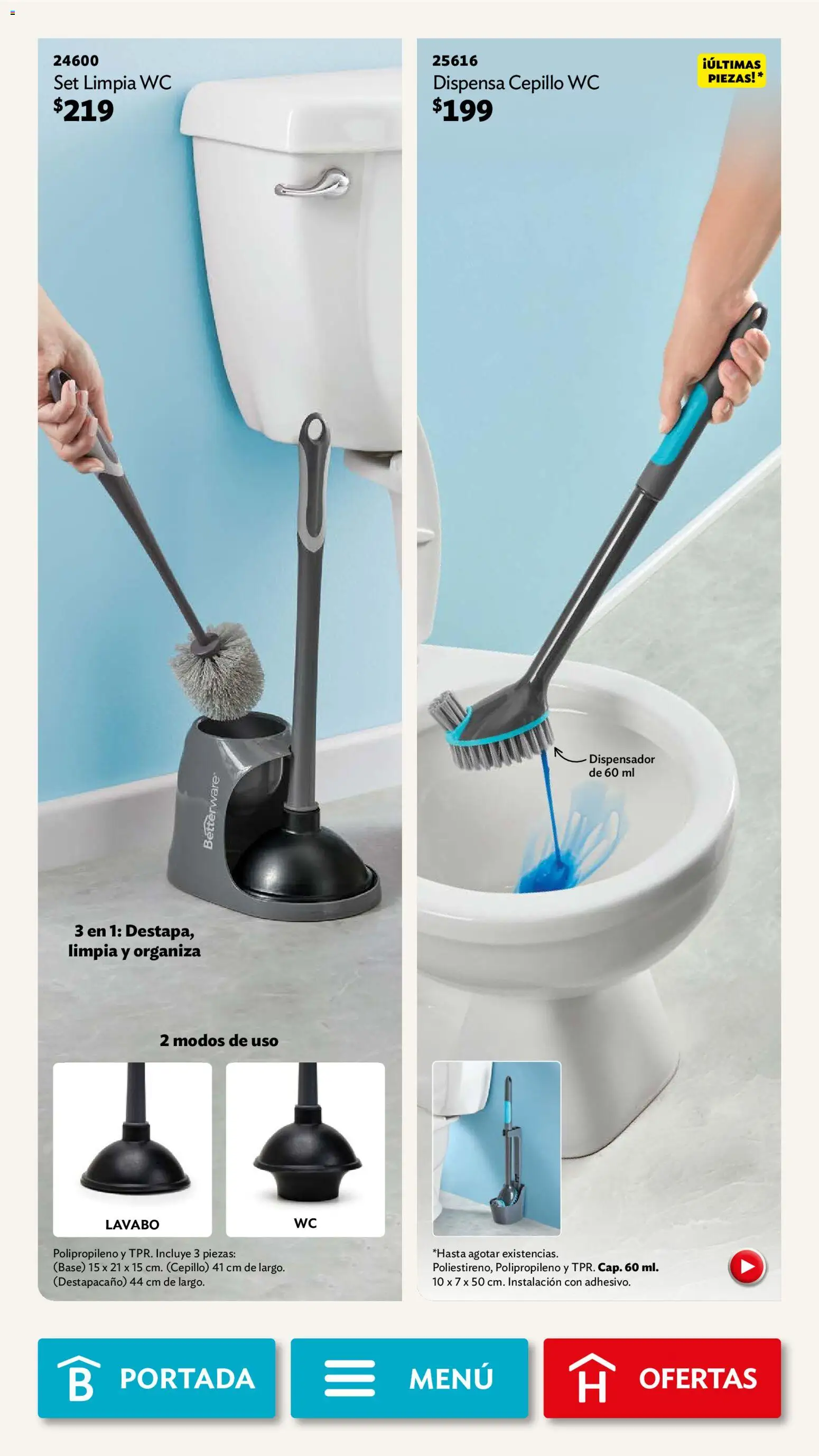 Nuevas ofertas de Betterware válidas en toda la República Mexicana desde el 01.12.2025. ¡Encuentra las mejores ofertas en Betterware campaña 12 2025! | Página: 100 | Productos: Cepillo, Wc, Lavabo