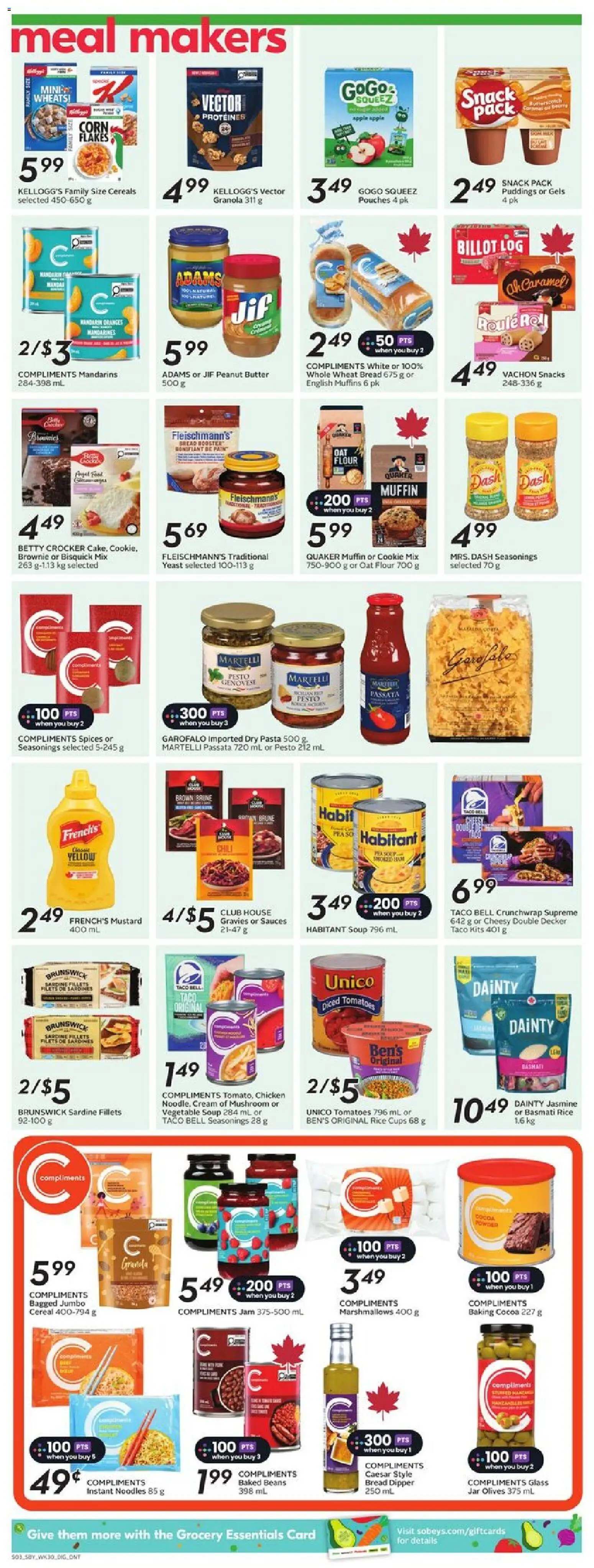 Sobeys flyer valid from 20.11.2025 | Page: 11 | Products: Rice, Noodles, Pasta, Cream