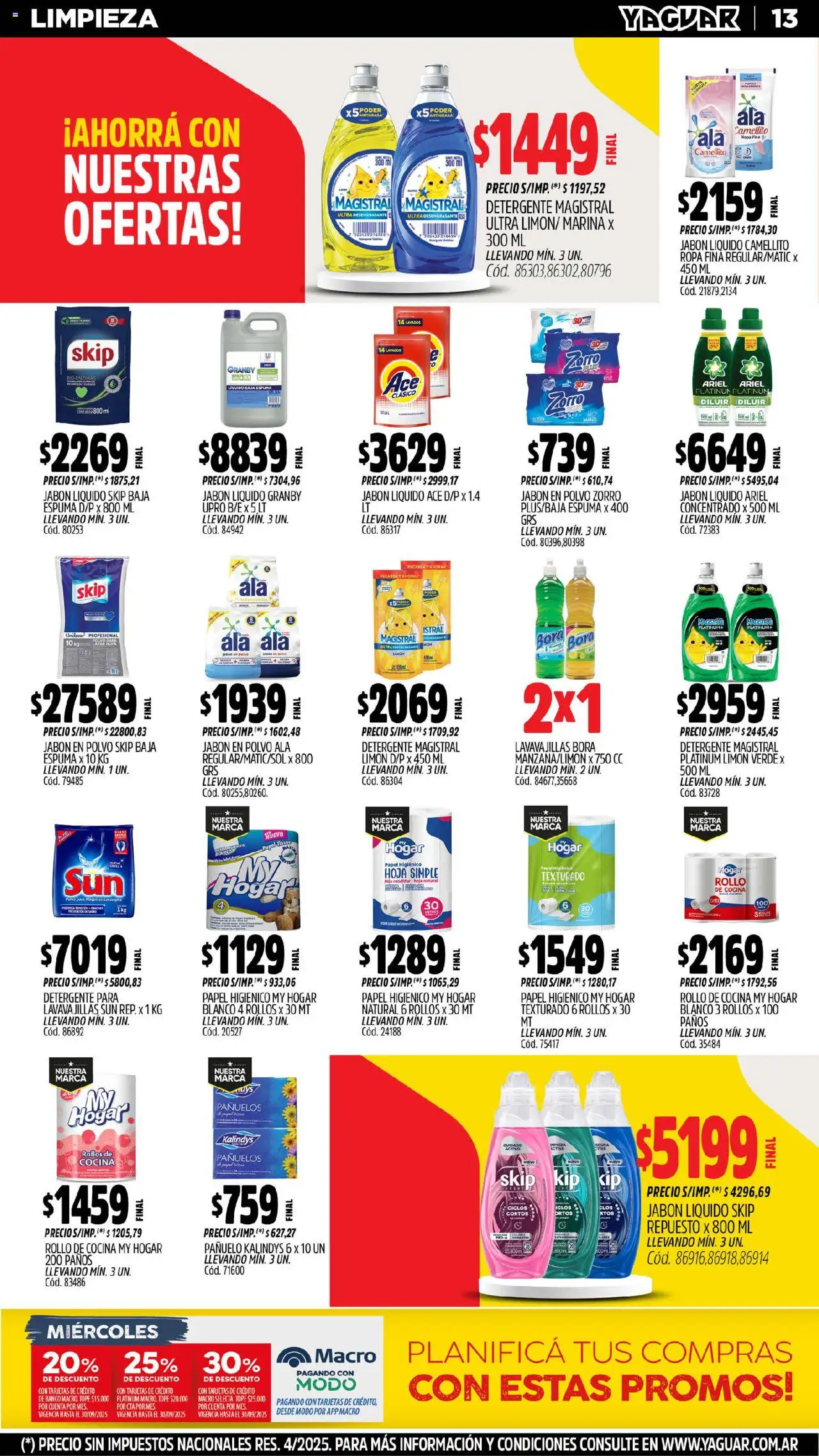 Yaguar catálogo │ válido desde el 29.09.2025 | Página: 14 | Productos: Jabón, Jabón en polvo, Huevo, Ropa