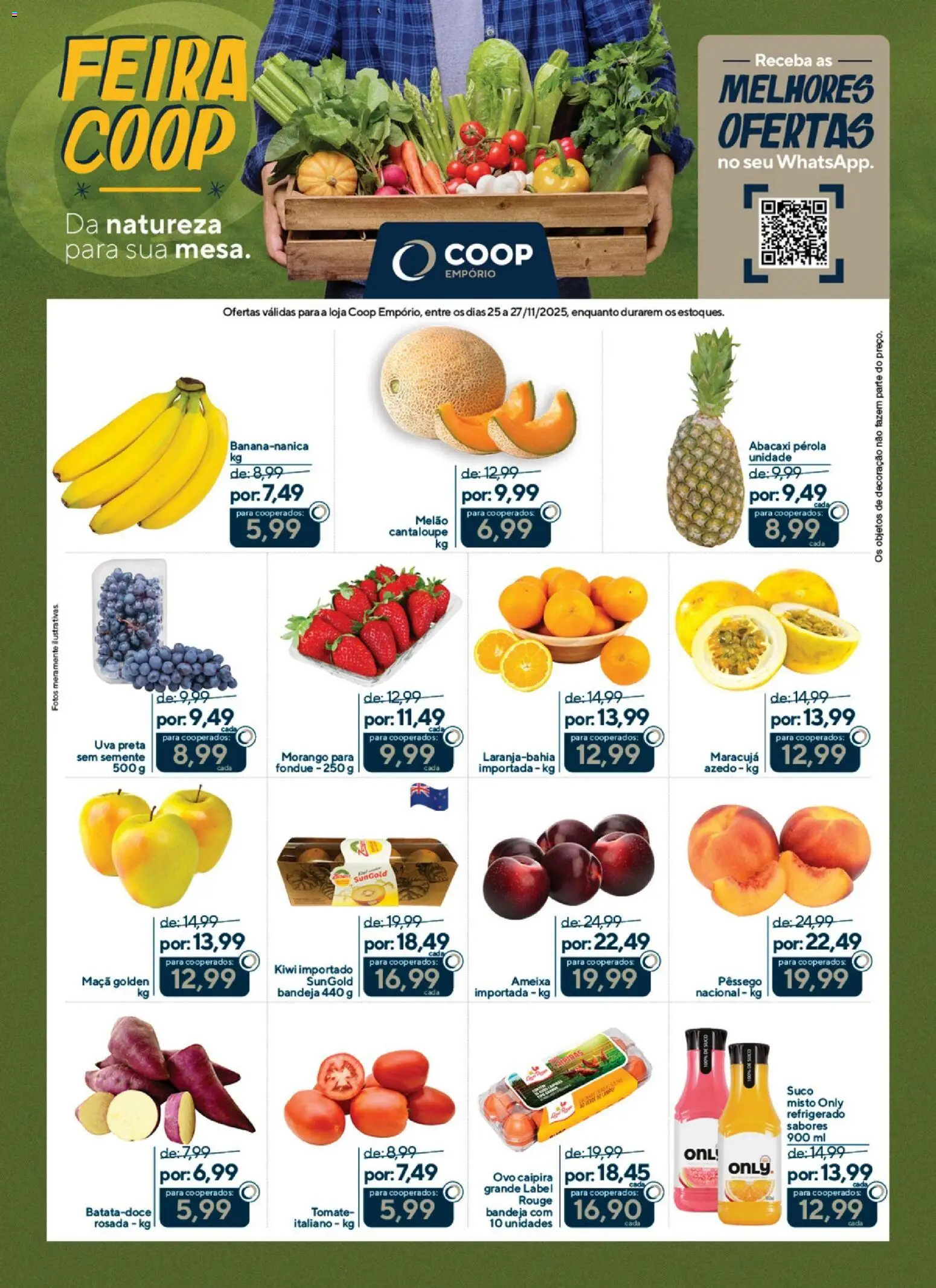 Coop Folheto - válido de 25.11.2025 | Página: 1 | Produtos: Pêssego, Kiwi, Bandeja, Ameixa